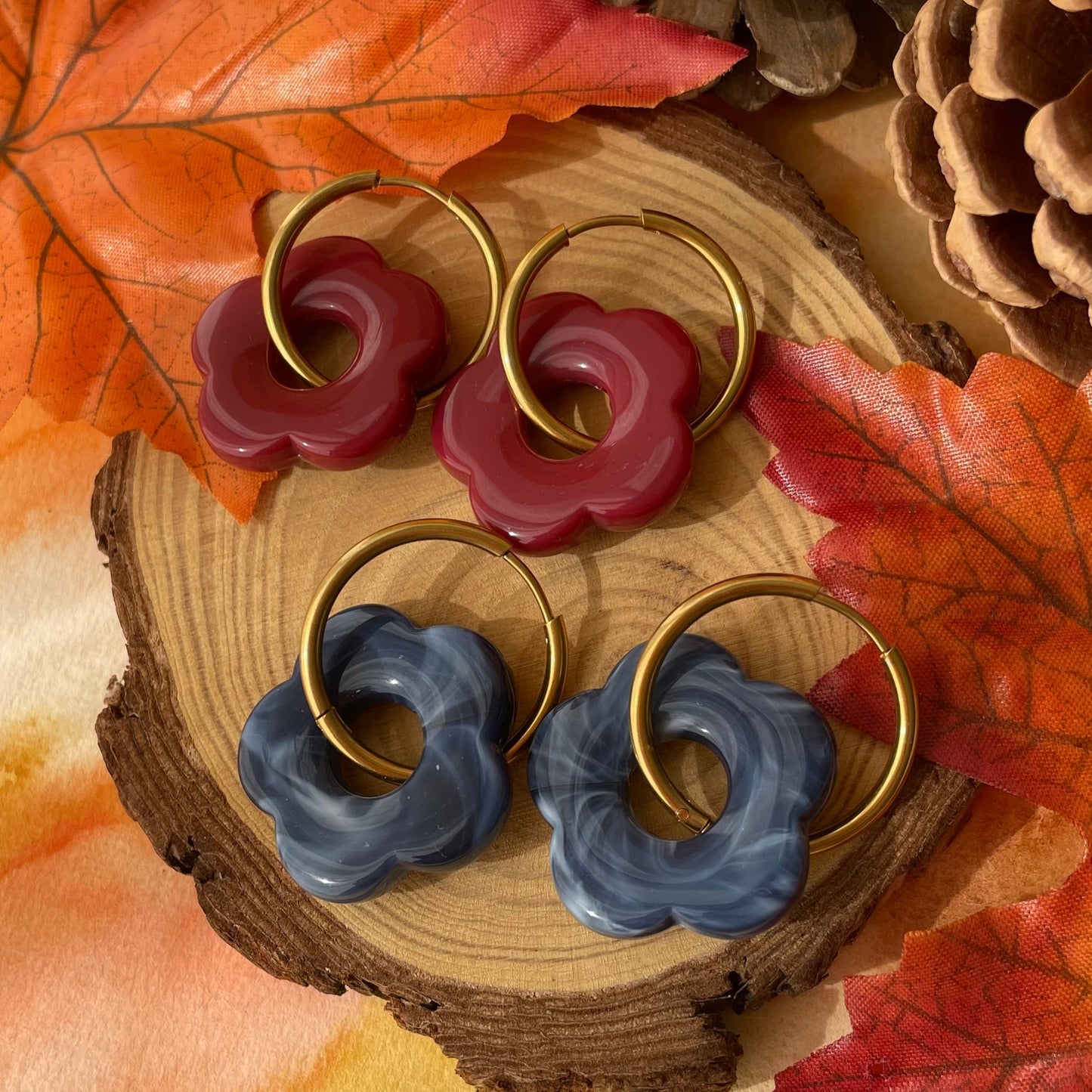 Boucles d'oreilles grandes fleurs