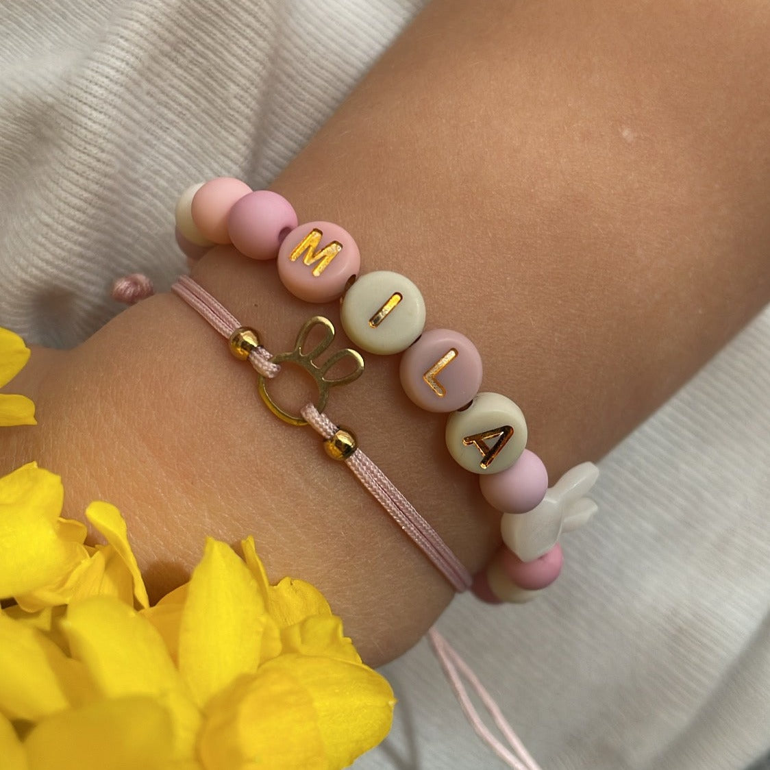 Bracelet perles Lapin