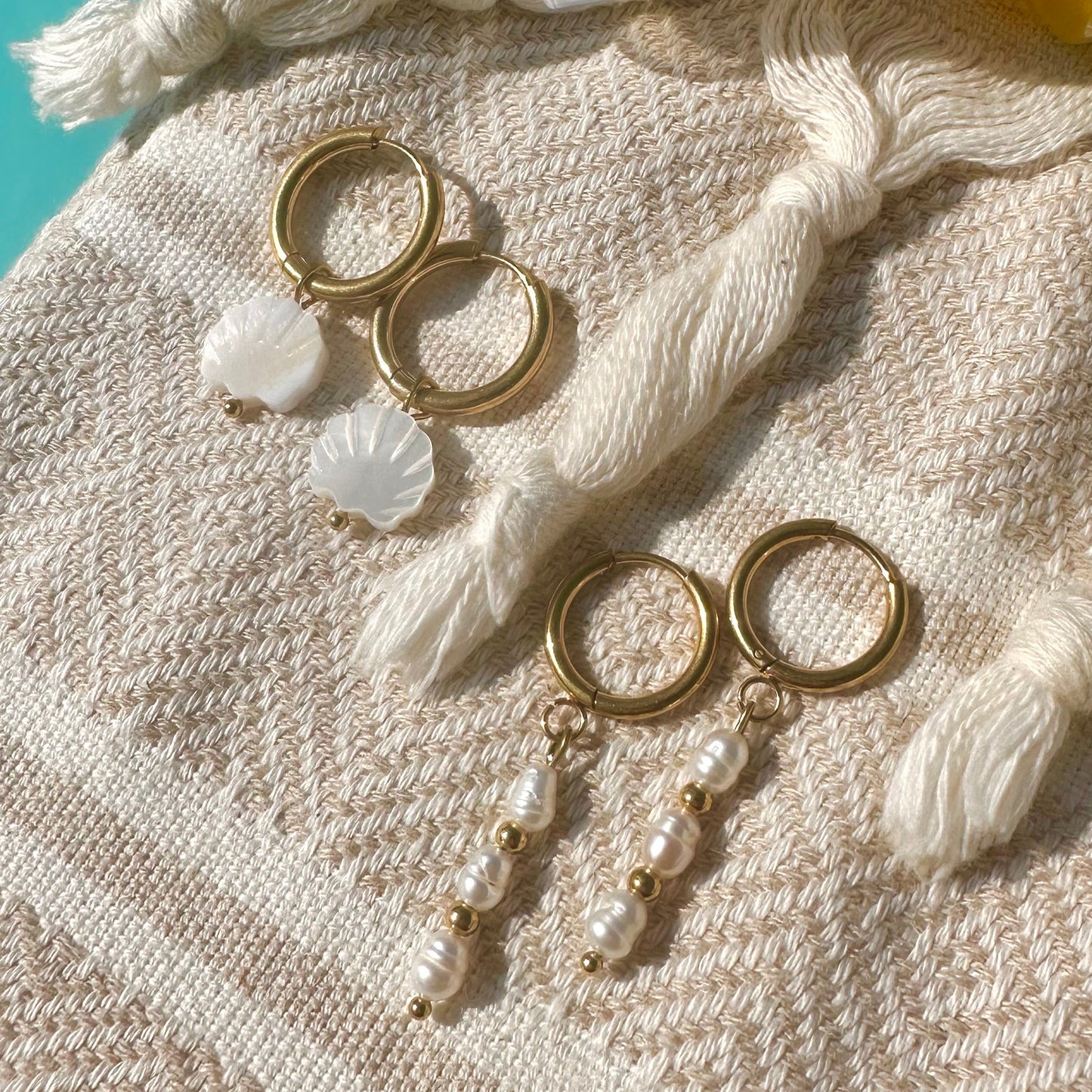 Boucles pendant perles d'eau douce