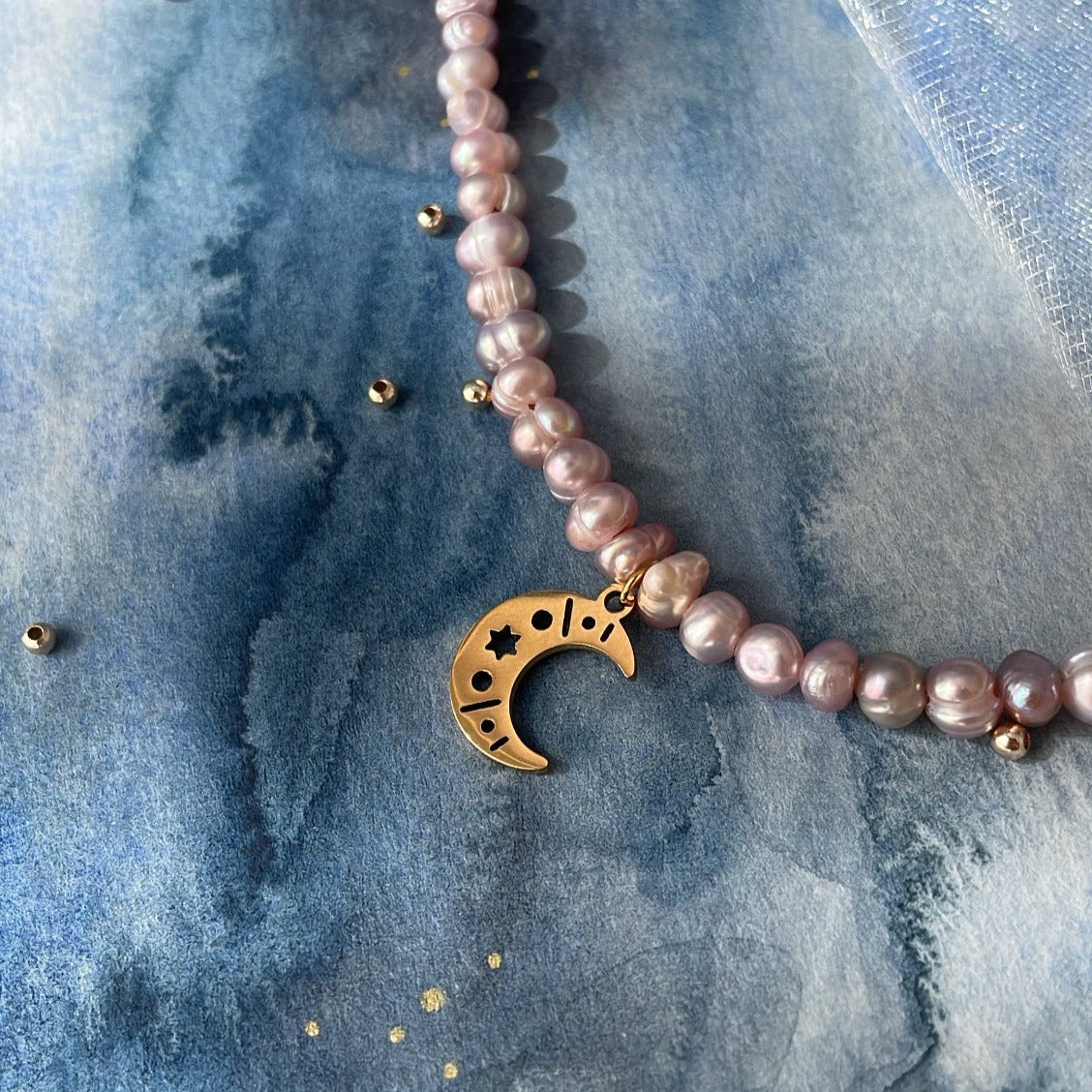 Collier perle d'eau douce Lune