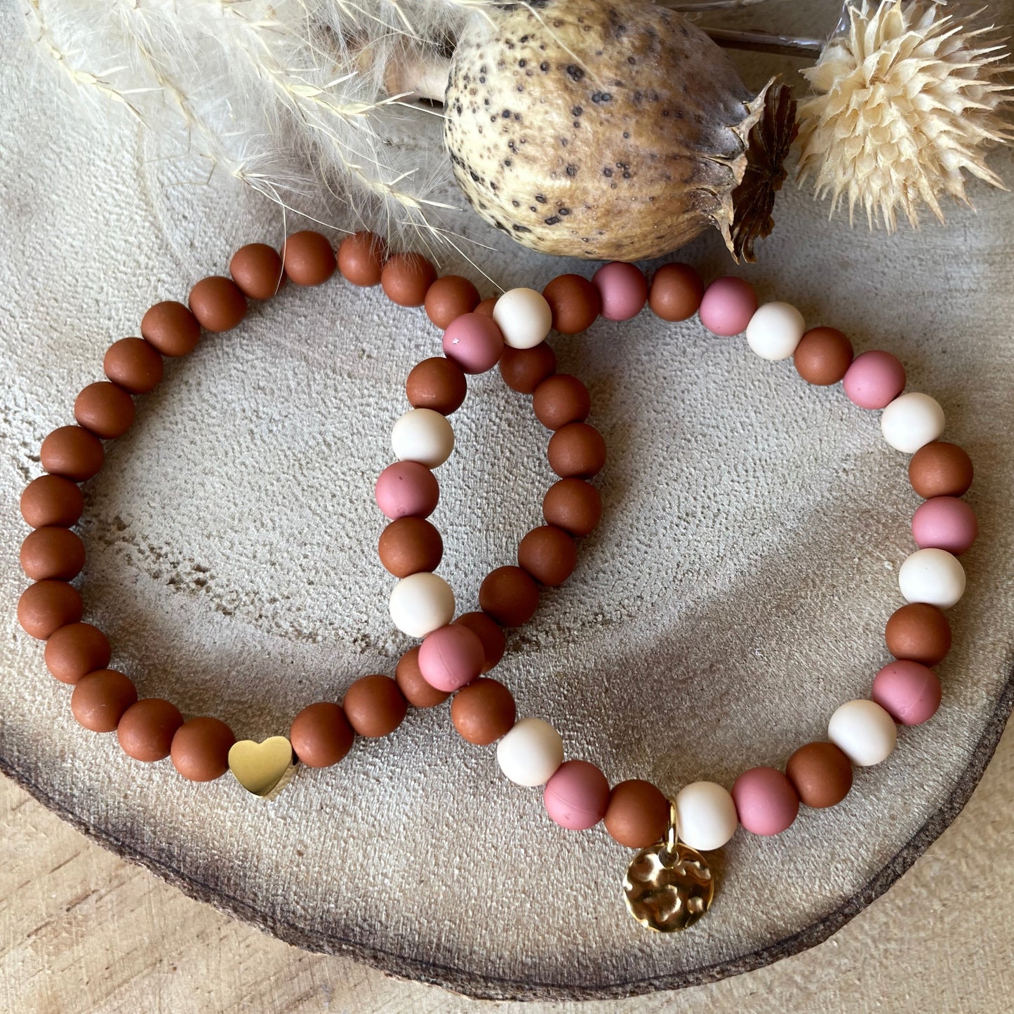 Bracelet personnalisé perle ronde mat