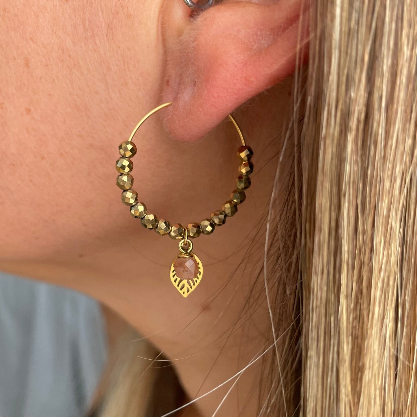 Boucles d'oreilles perle à facettes