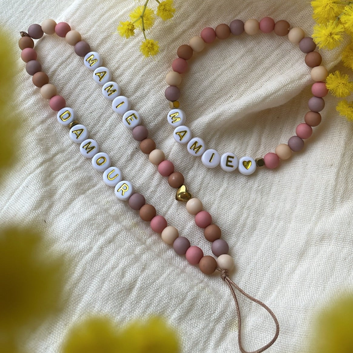 Bracelet personnalisé perle ronde mat