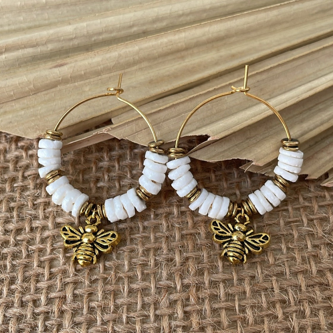 Boucles d'oreilles nacre blanche