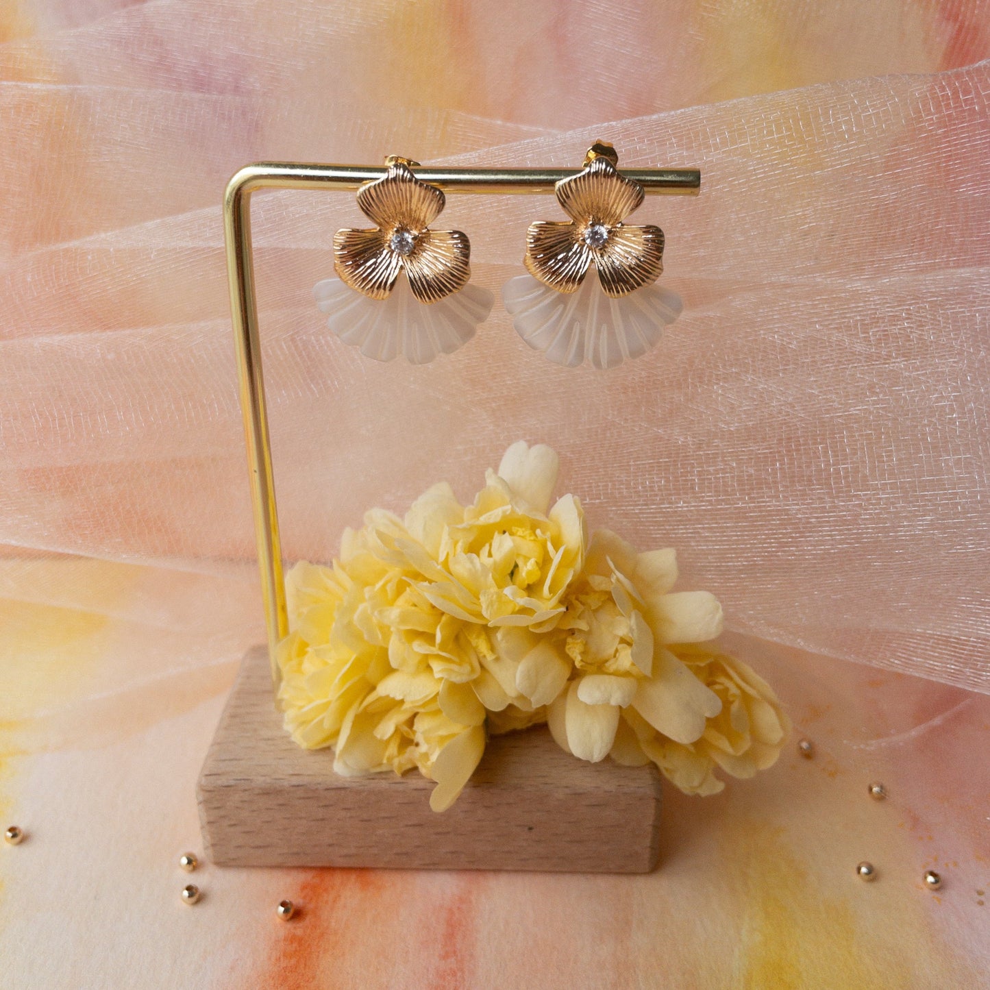 Boucles pendant nacre