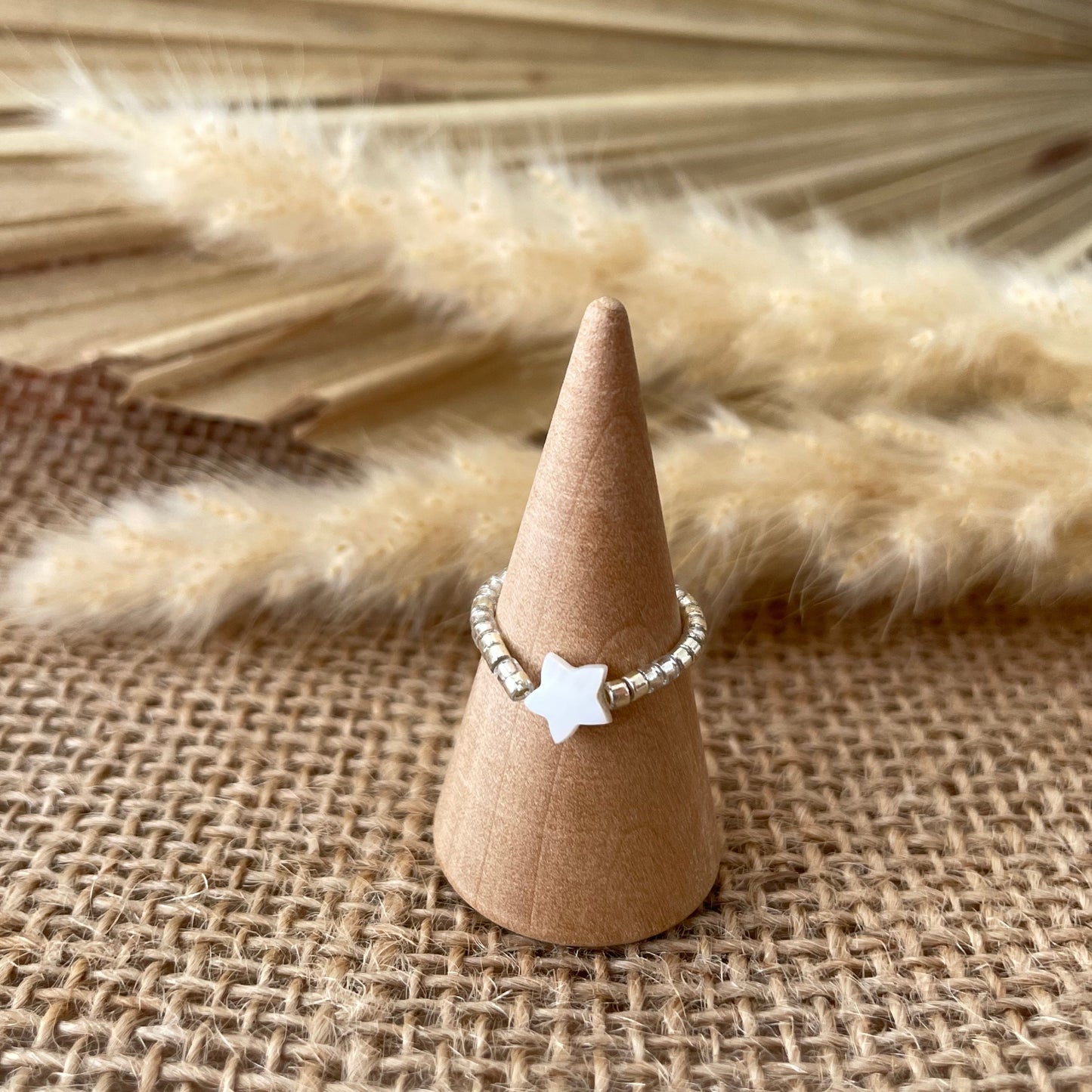 Bague perles élastique