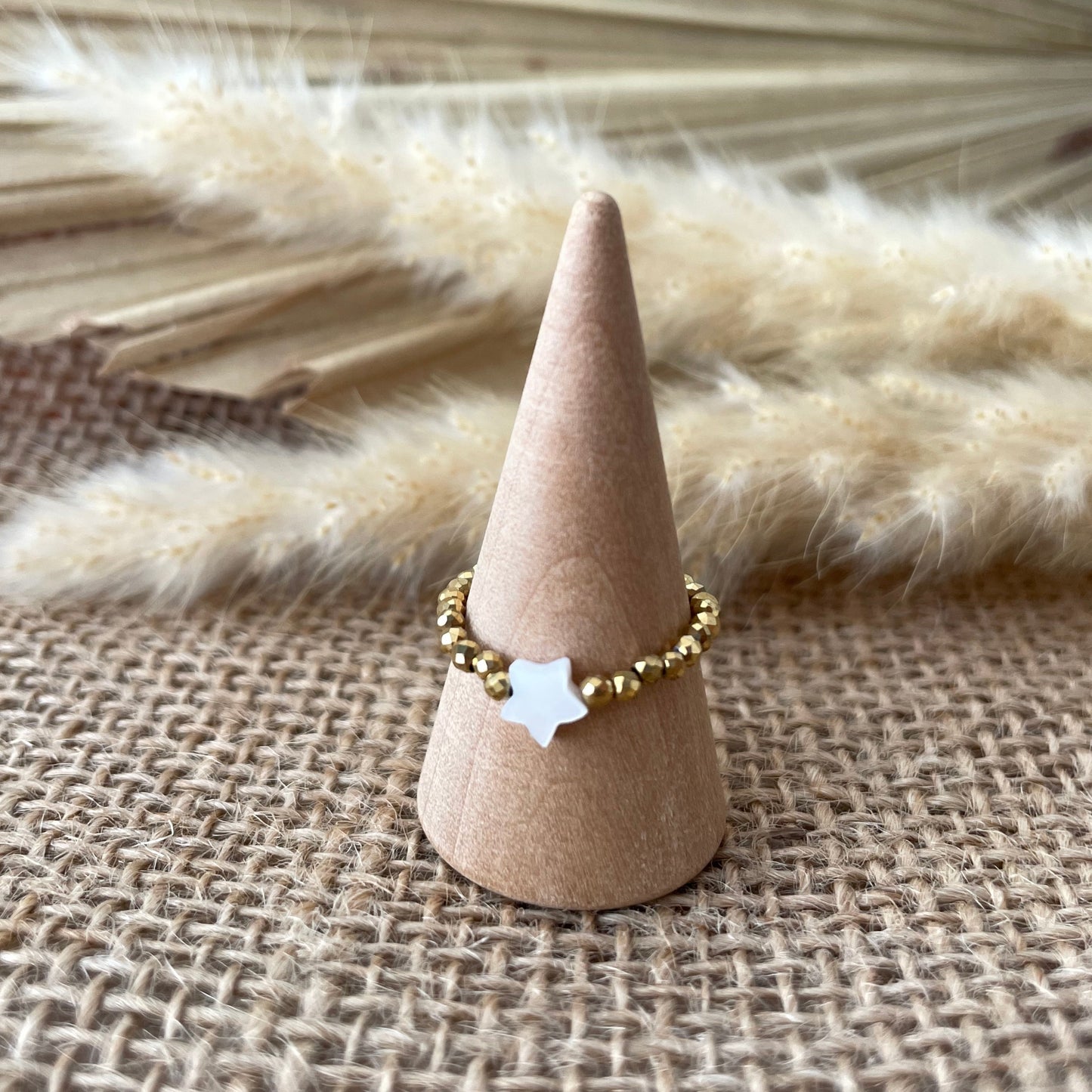 Bague perles élastique