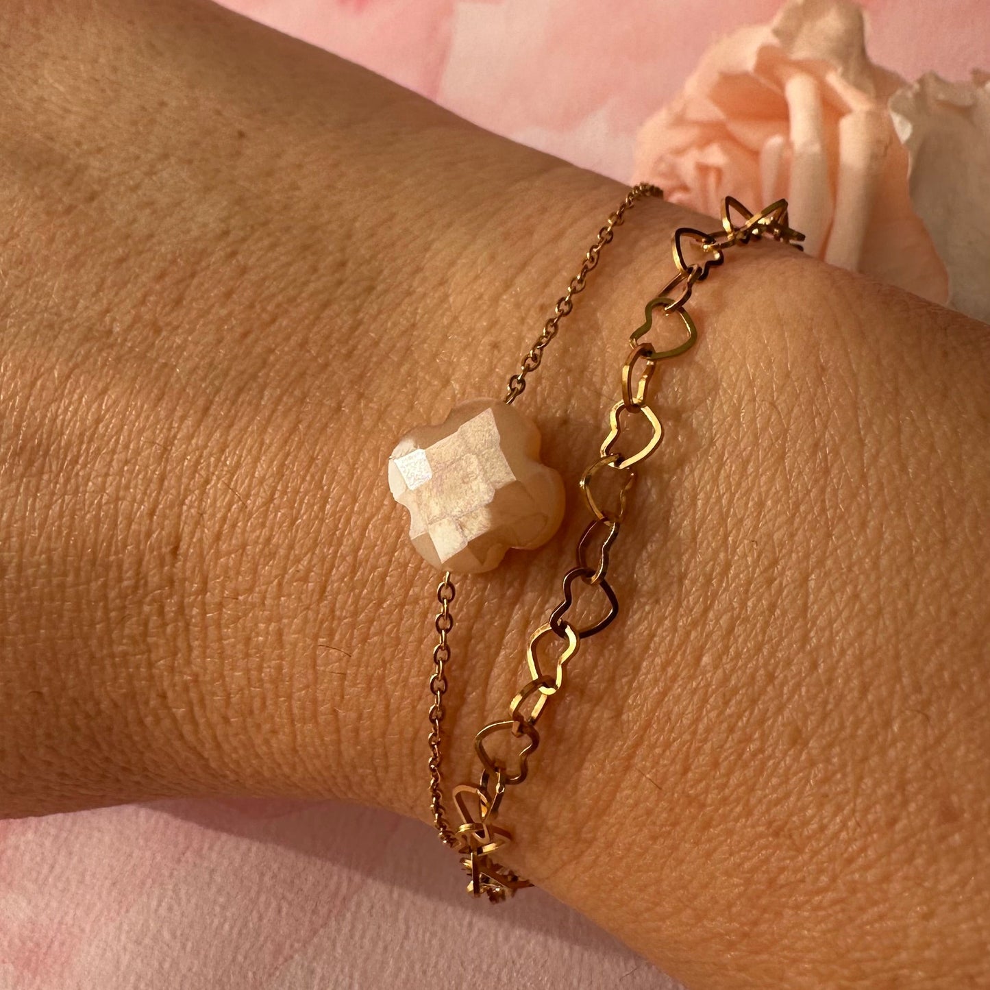 Bracelet chaine maillon coeur