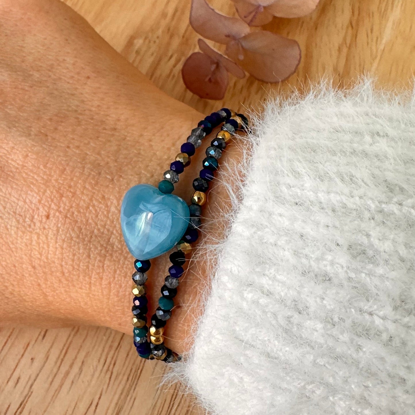 Bracelet perles cristal et doré