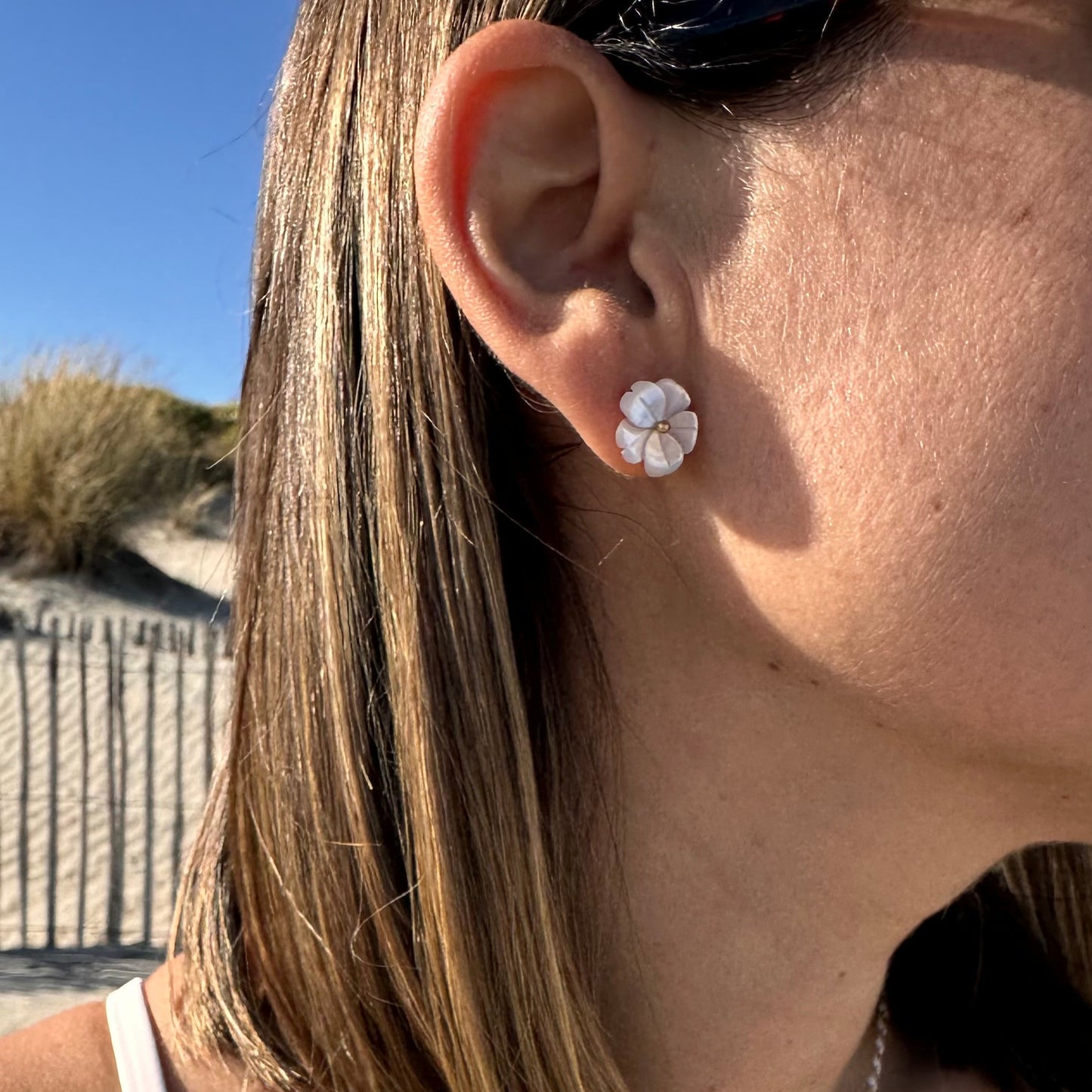 Boucles puce nacre