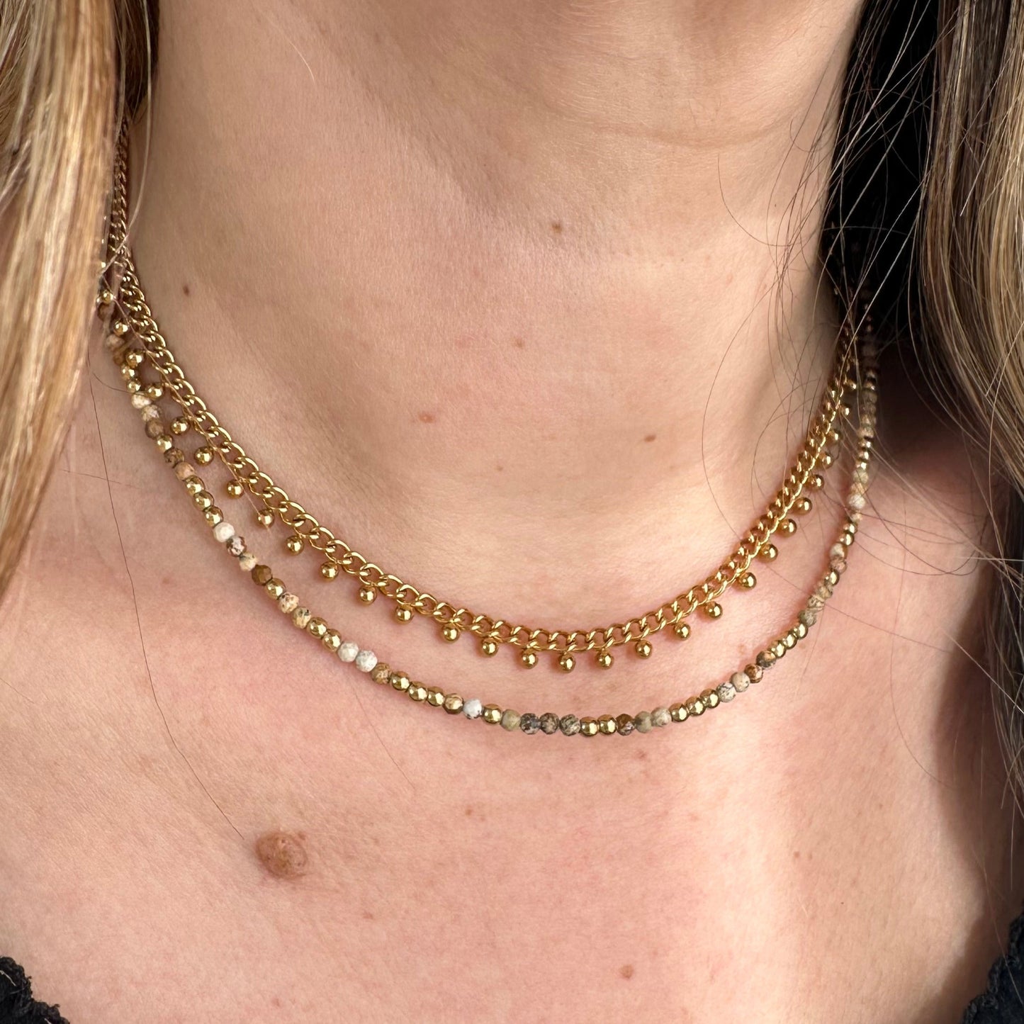 Collier chaine boules