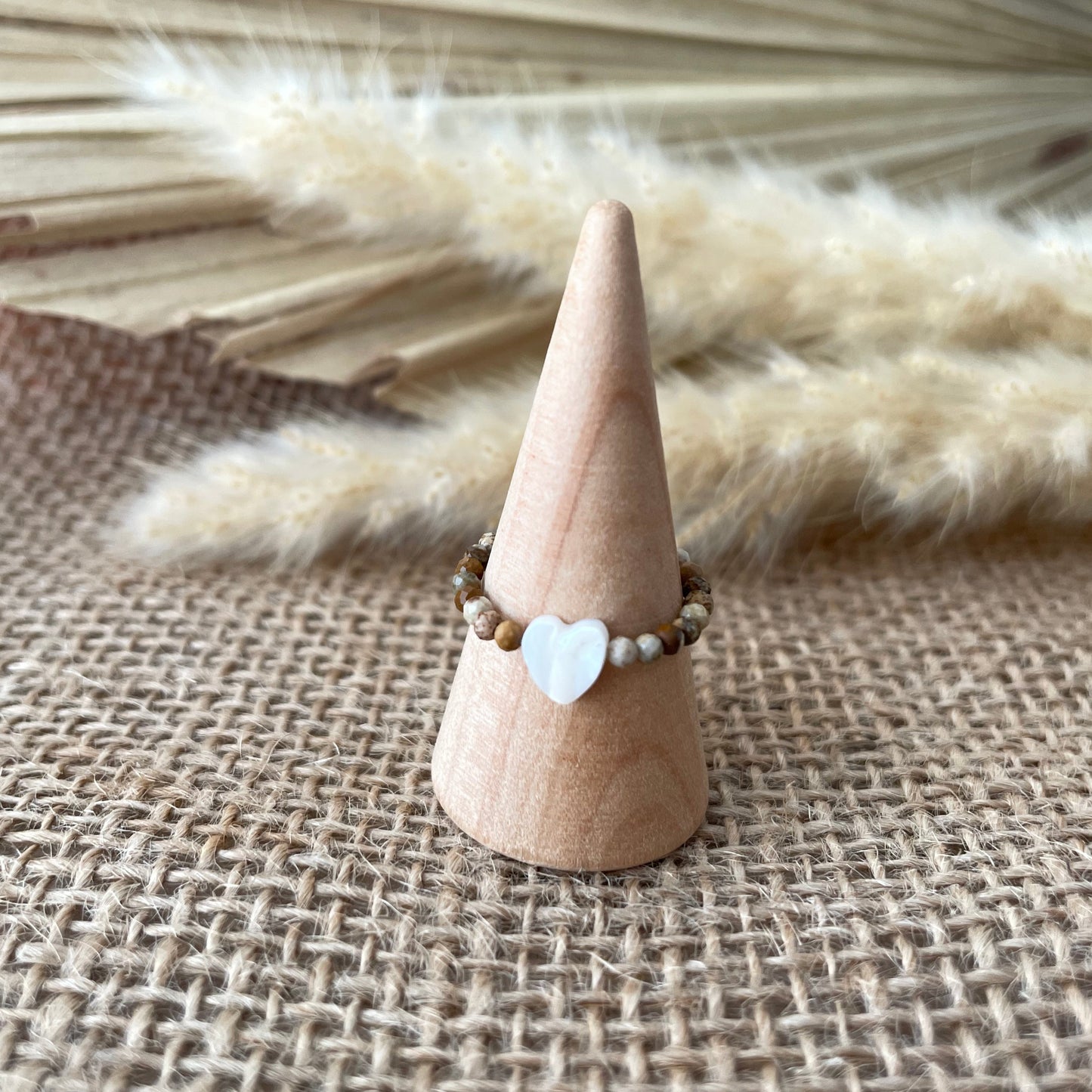 Bague perles élastique