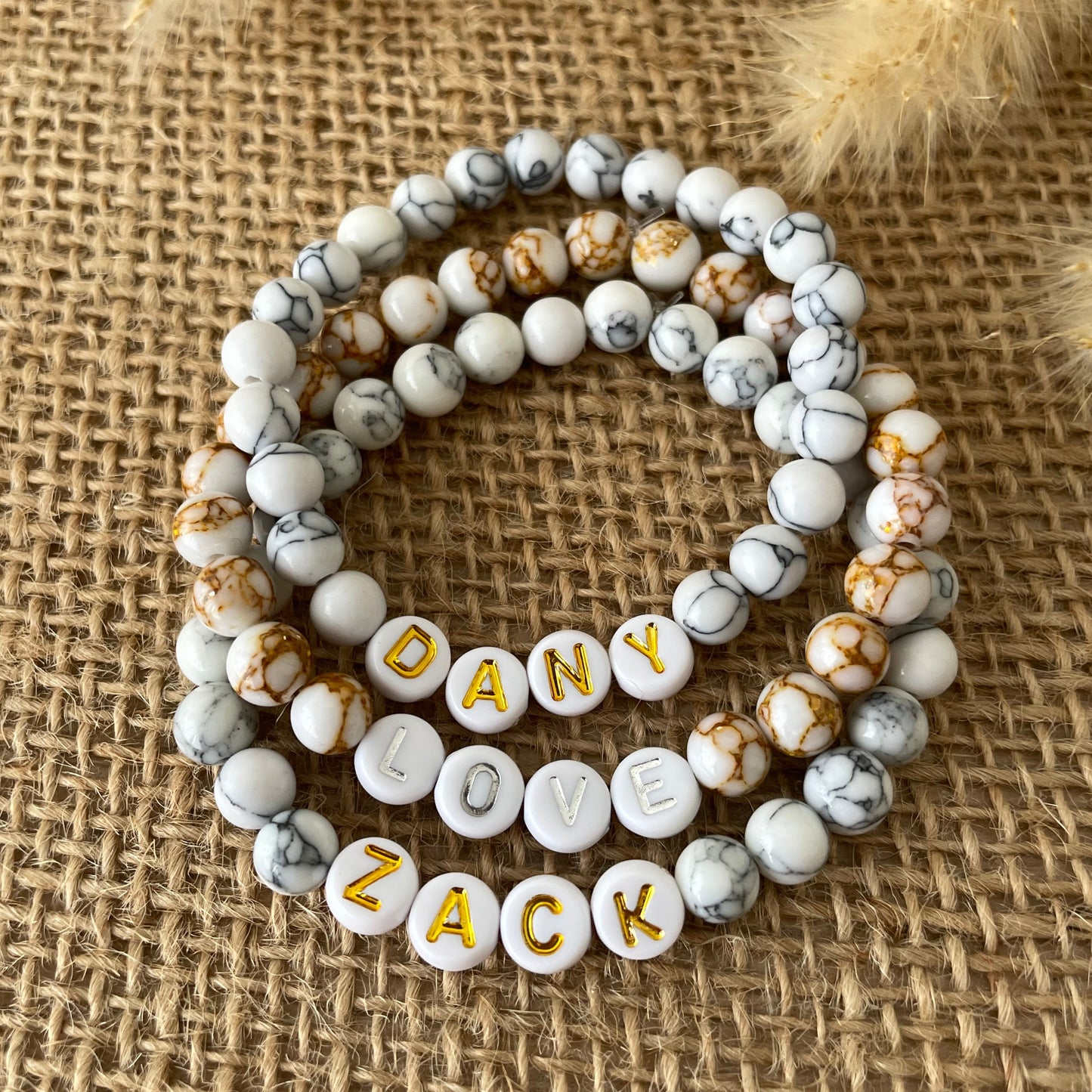 Bracelet personnalisé perles rondes 6 mm