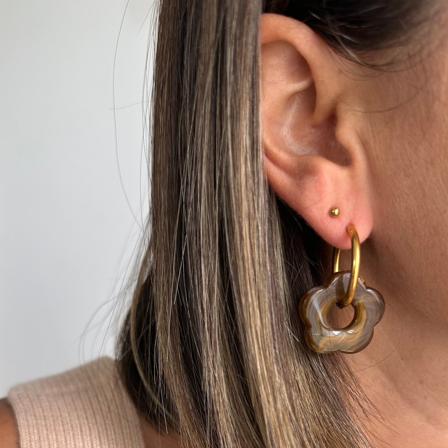 Boucles d'oreilles grandes fleurs