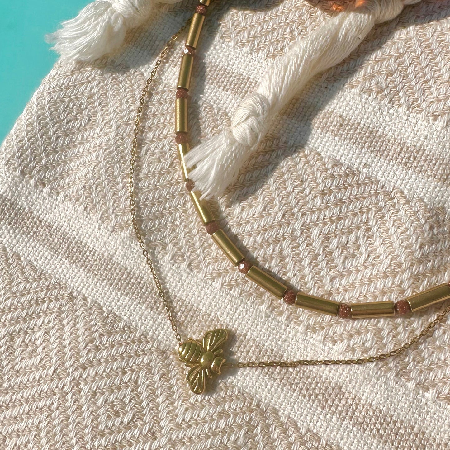 Collier perles tube