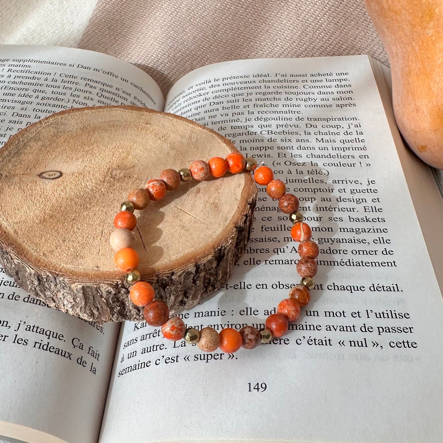 Bracelet perles rondes naturelles