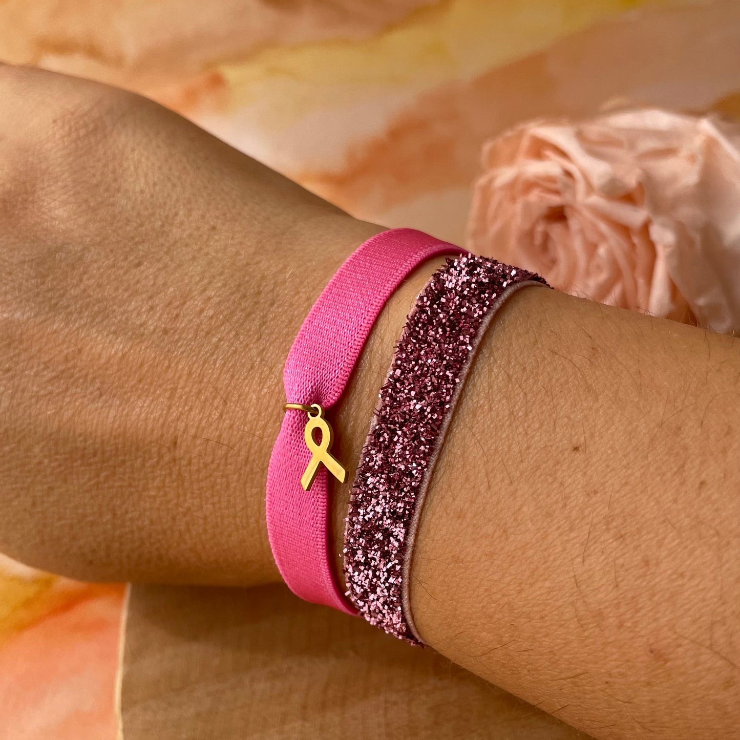 Bracelet élastique Octobre Rose