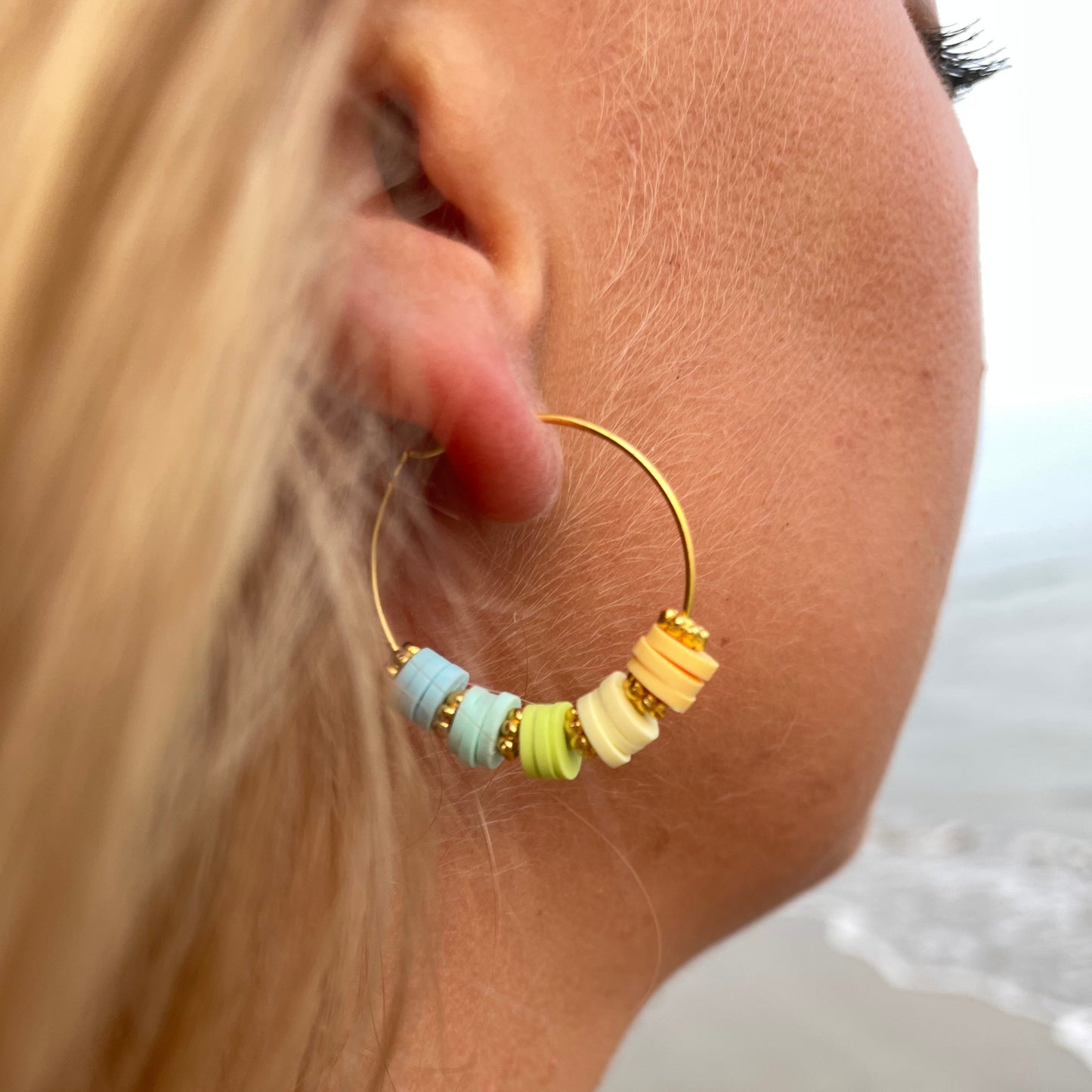 Boucles d'oreilles perles heishi