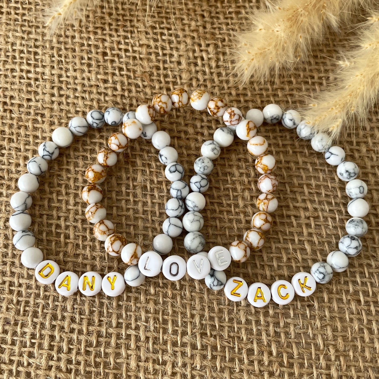Bracelet personnalisé perles rondes 6 mm