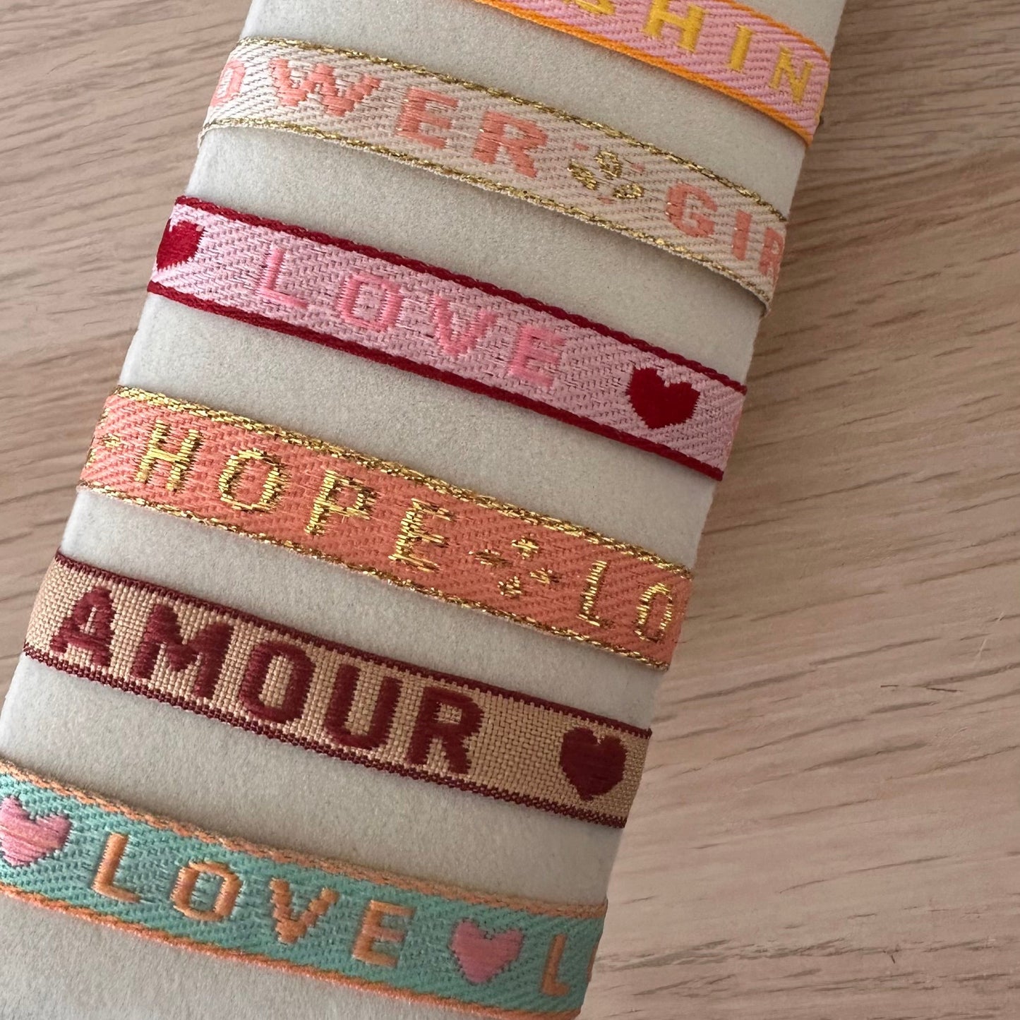 Bracelet ruban message