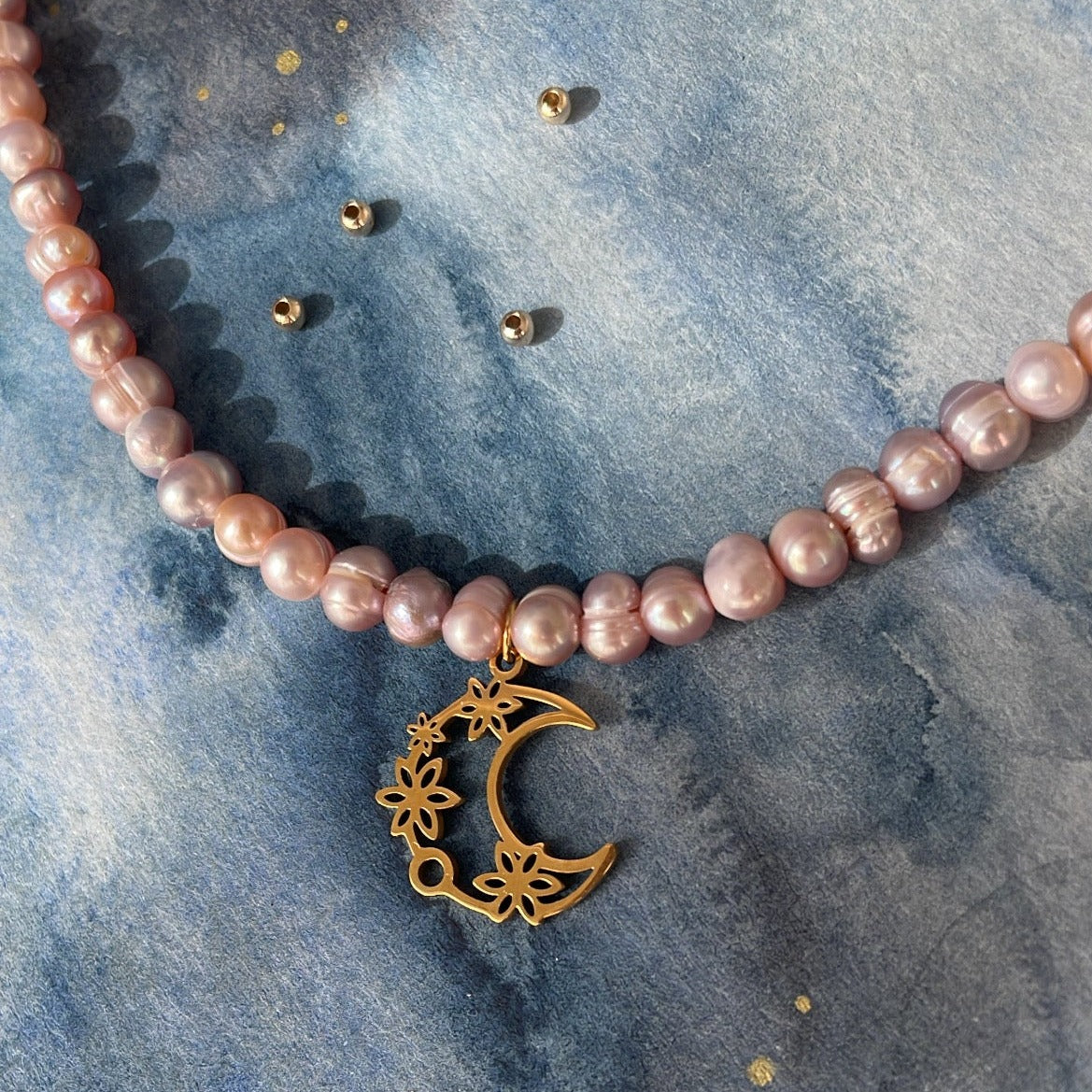 Collier perle d'eau douce Lune