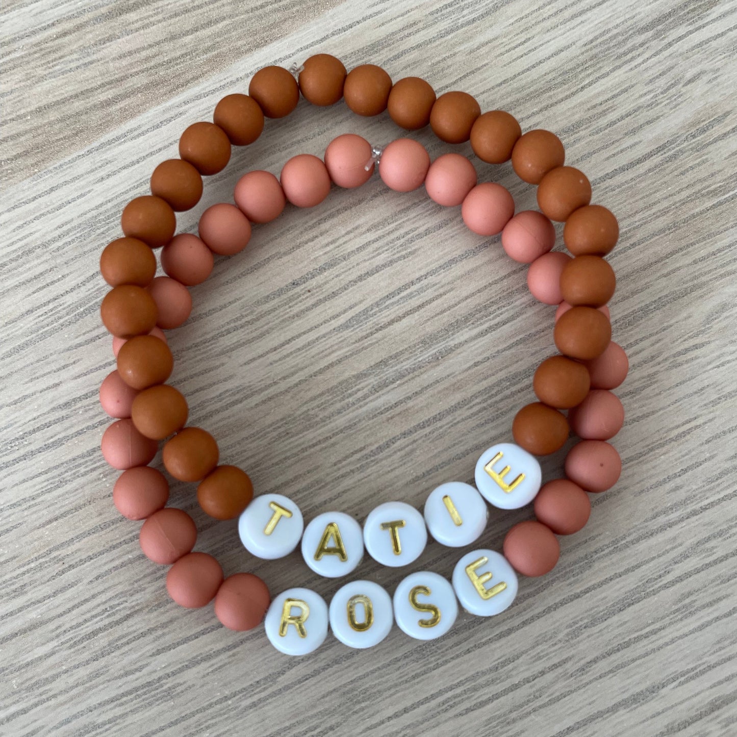 Bracelet personnalisé perle ronde mat