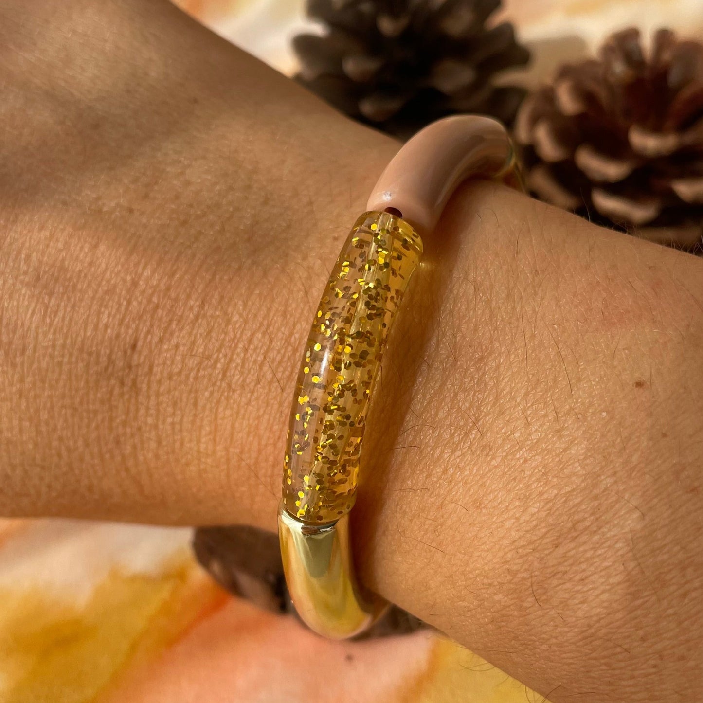 Bracelet perle nouille automne