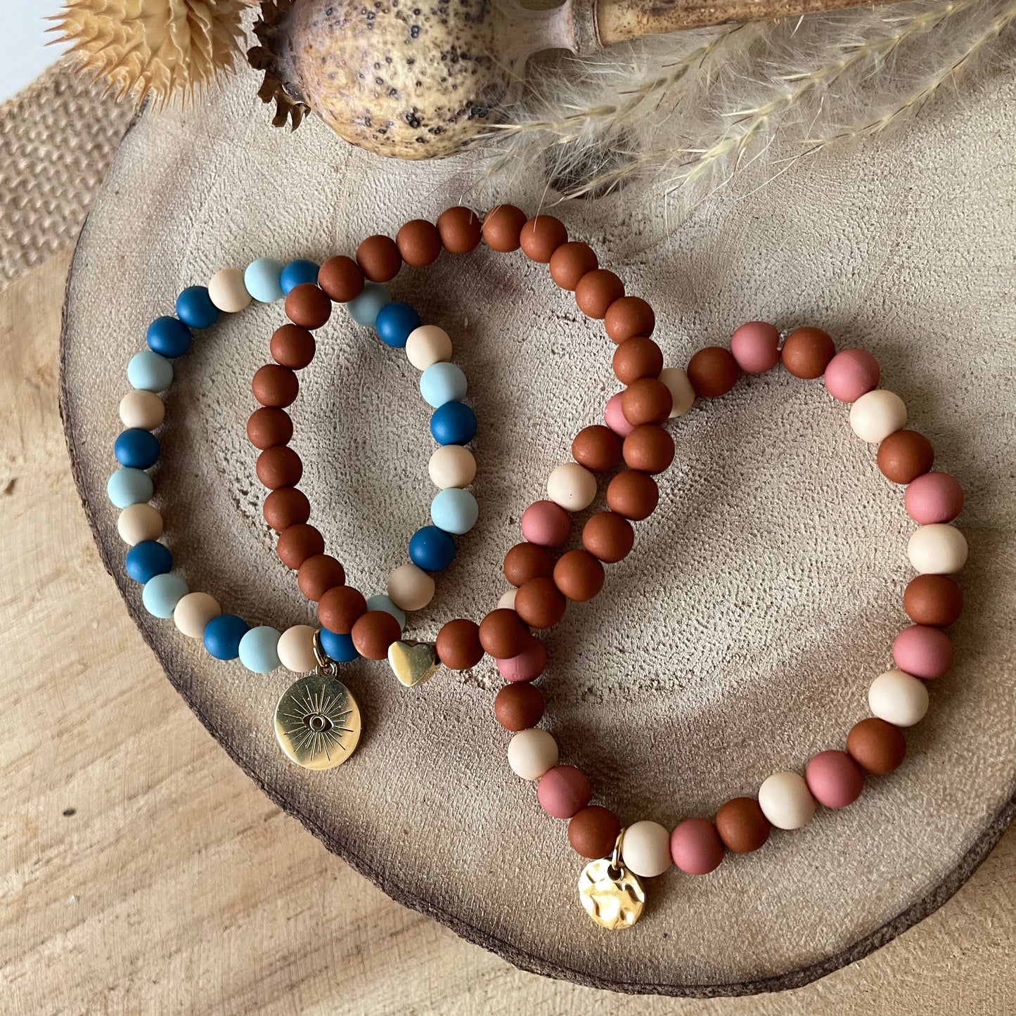 Bracelet personnalisé perle ronde mat