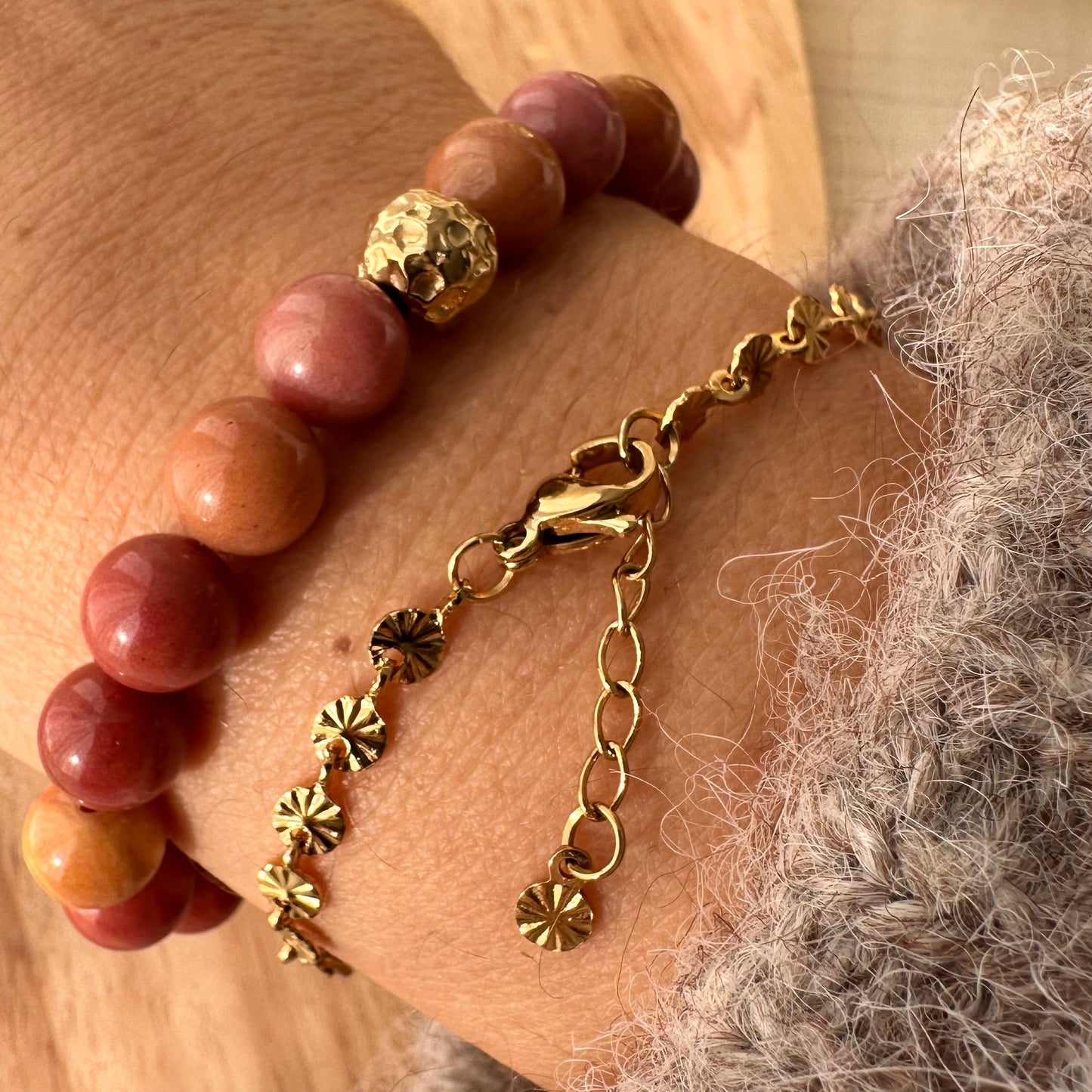 Bracelet chaine maillon strié