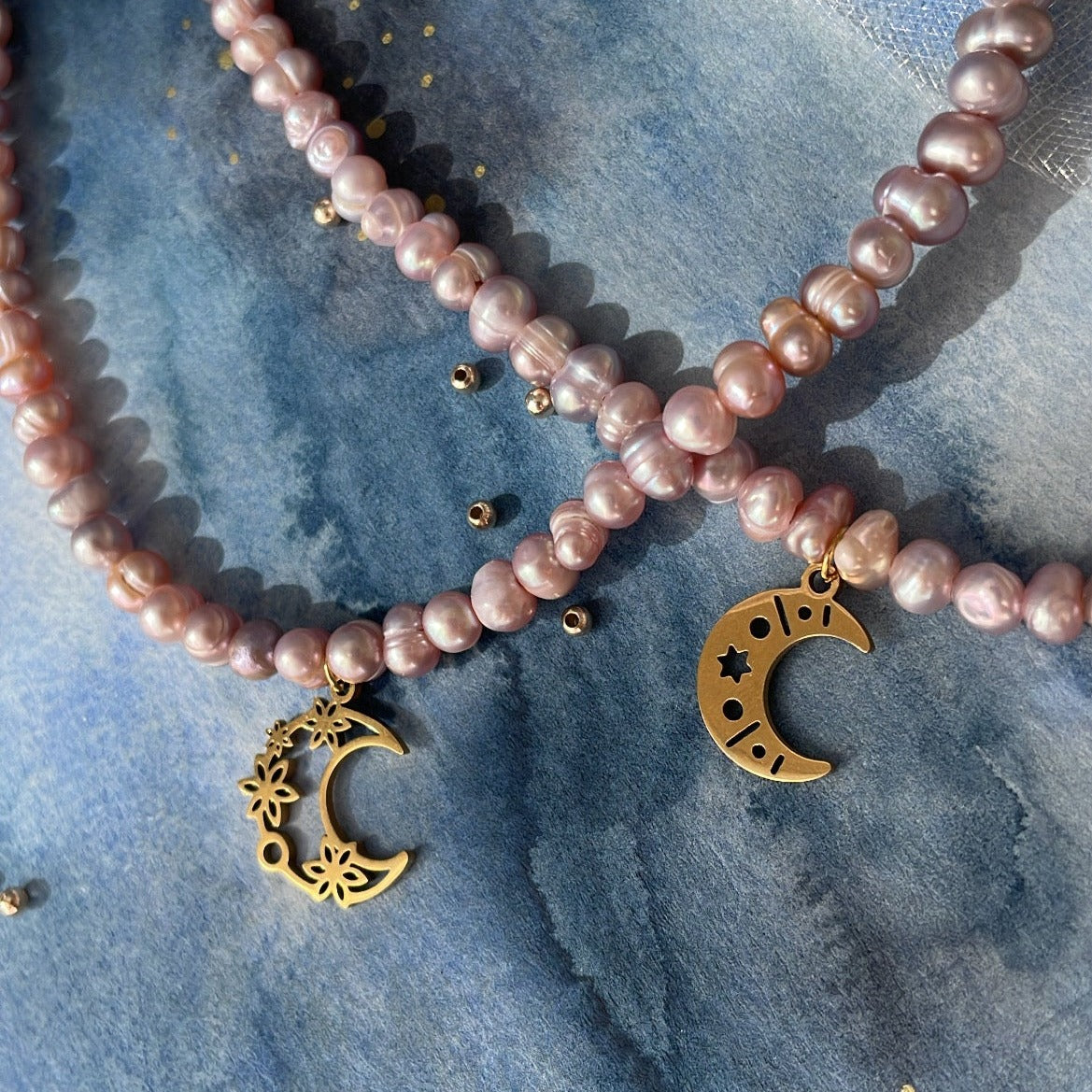 Collier perle d'eau douce Lune
