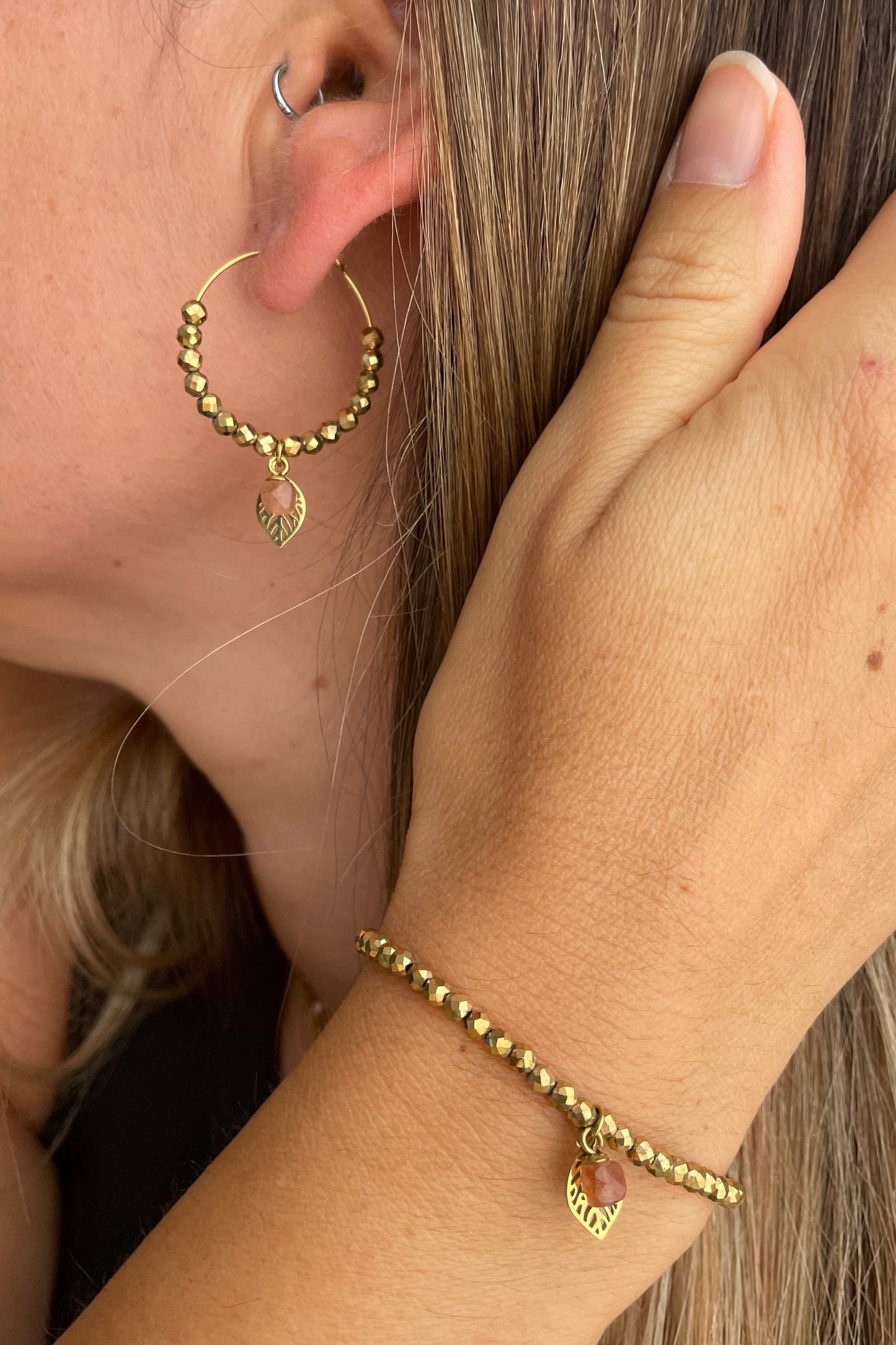 Boucles d'oreilles perle à facettes