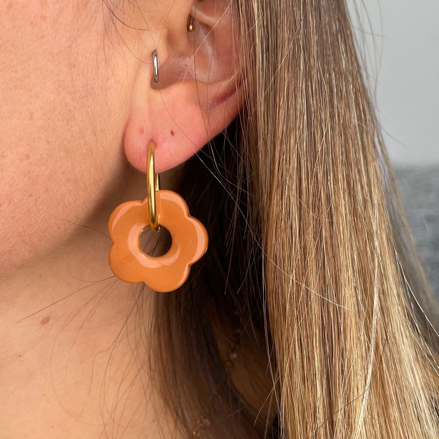 Boucles d'oreilles grandes fleurs