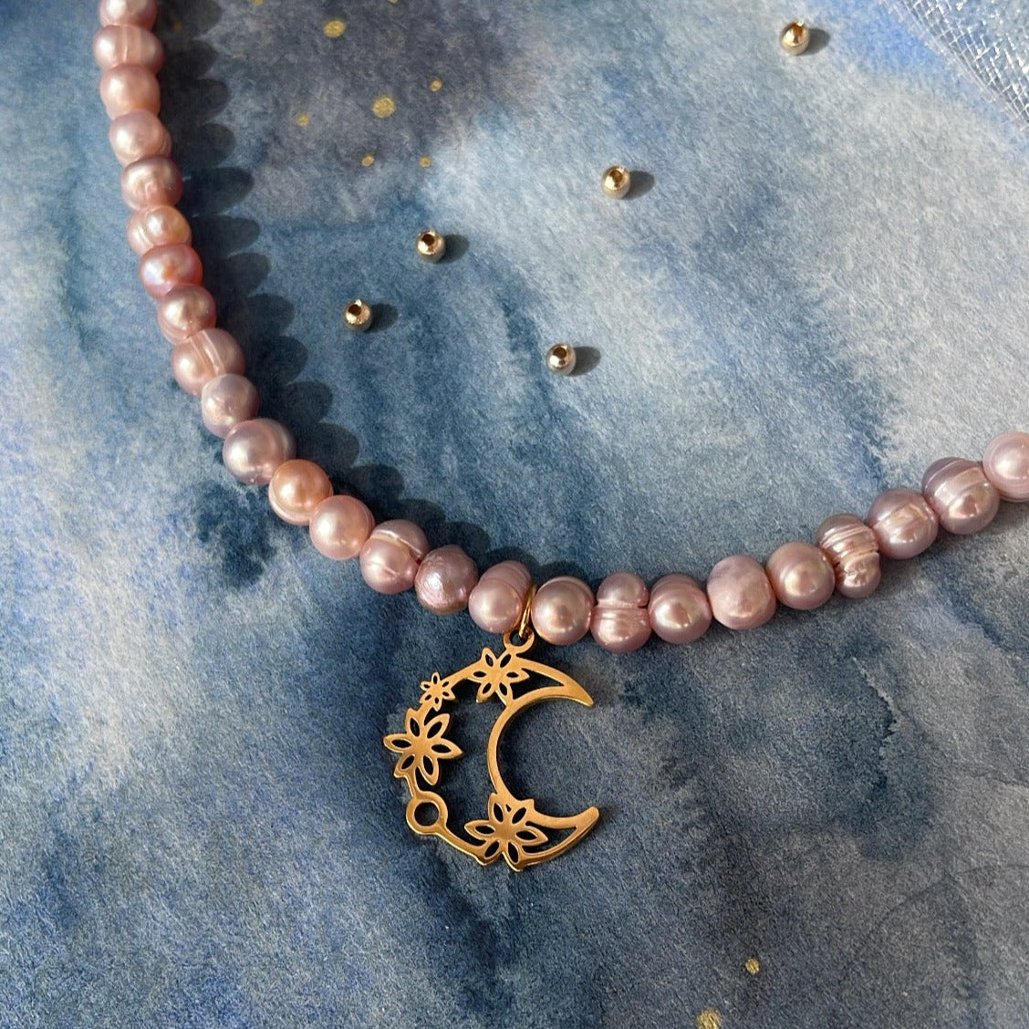 Collier perle d'eau douce Lune