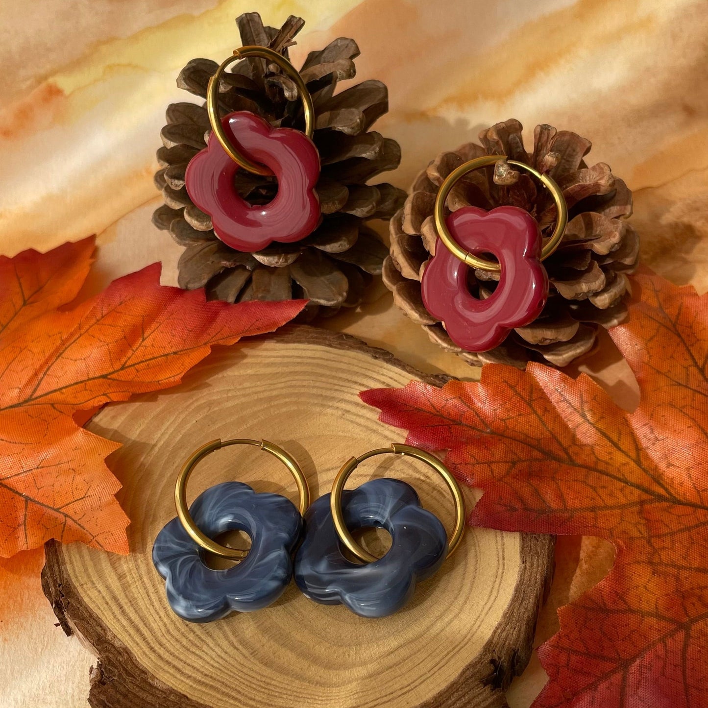 Boucles d'oreilles grandes fleurs
