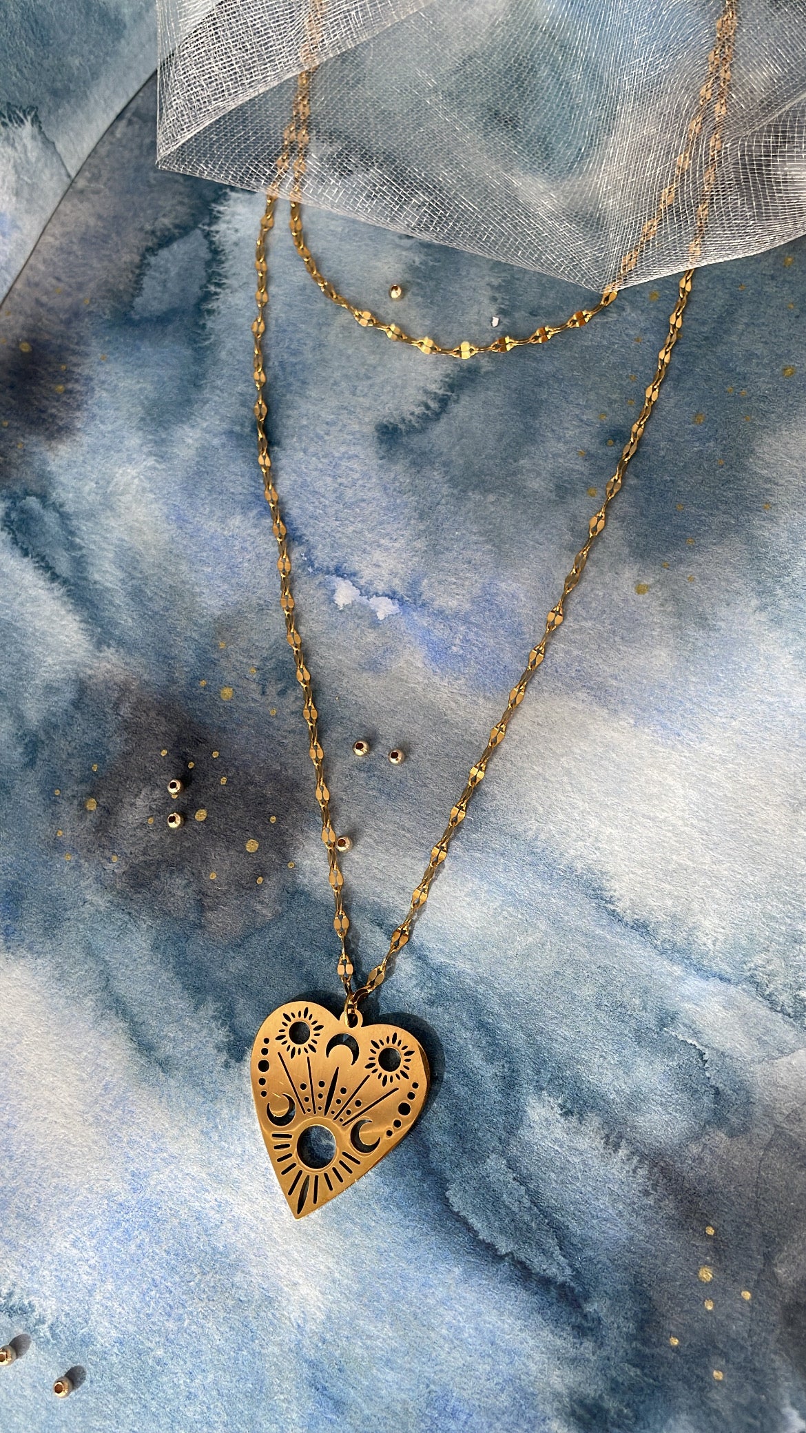 Collier double rang Coeur