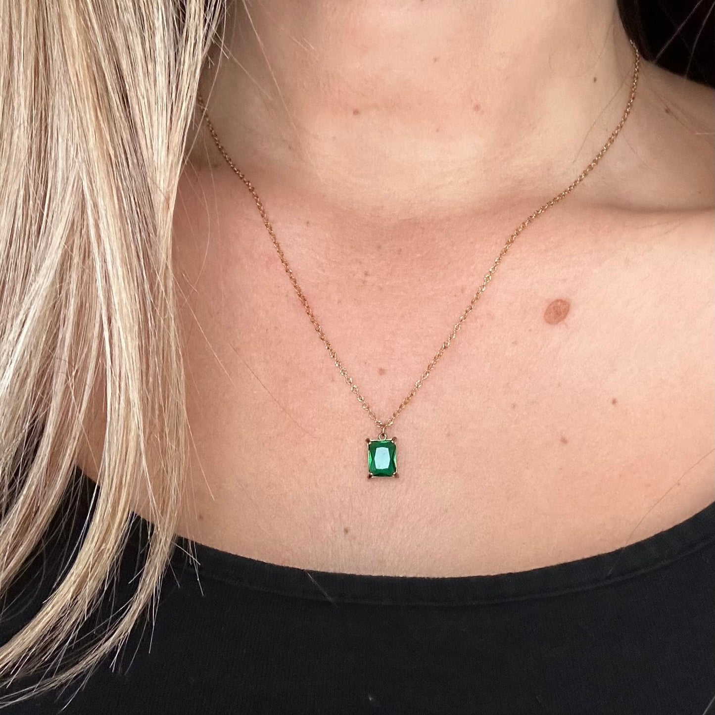Collier diamant vert