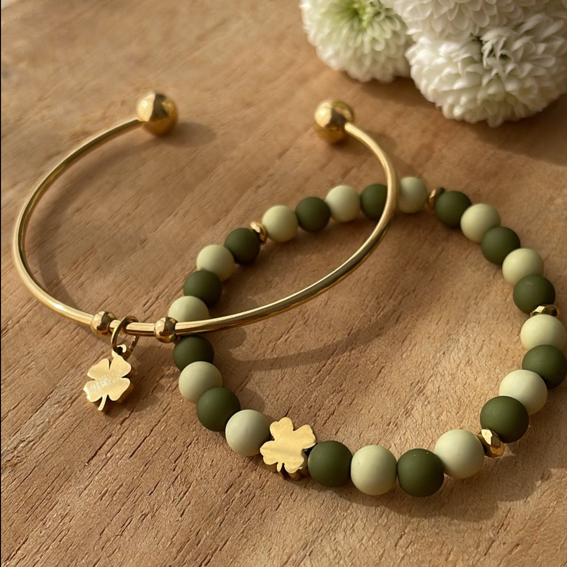 Bracelet personnalisé perle ronde mat