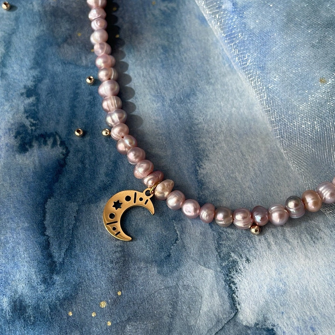 Collier perle d'eau douce Lune