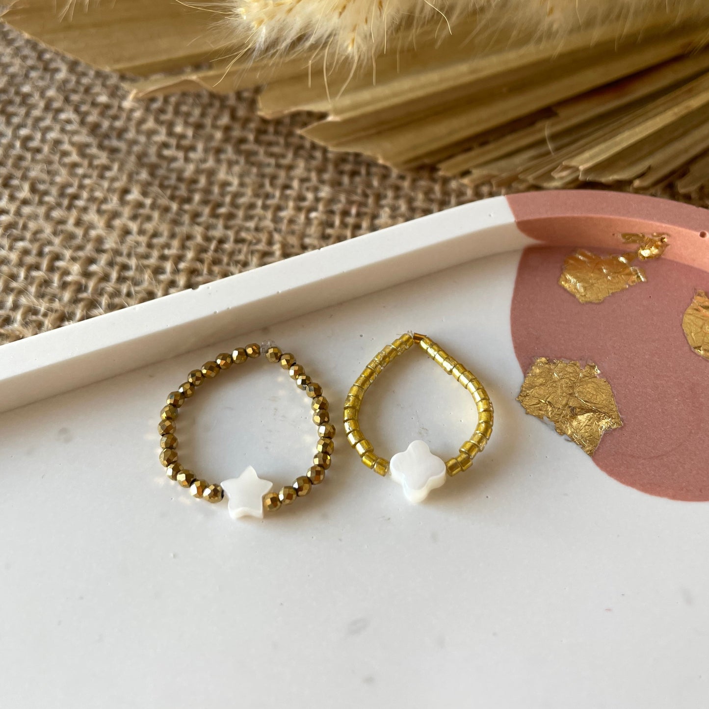 Bague perles élastique