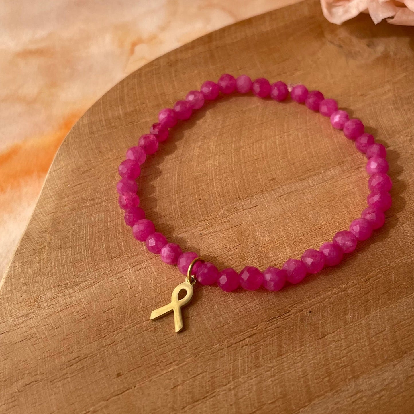 Bracelet perle Octobre Rose