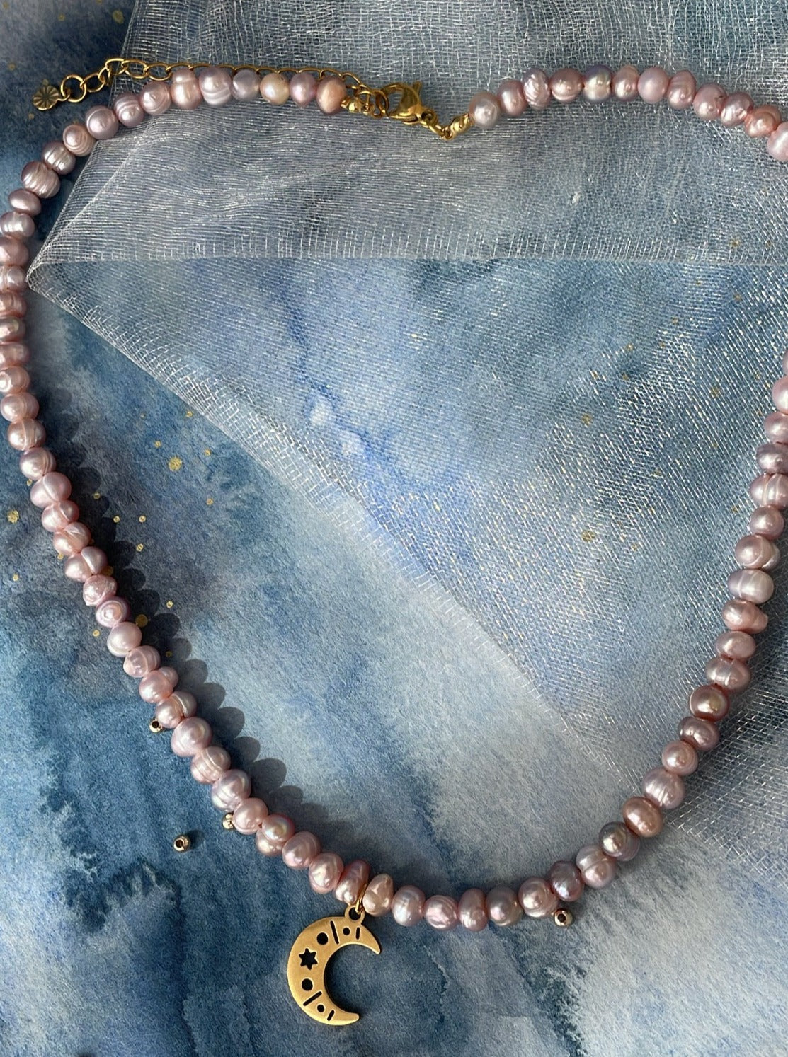 Collier perle d'eau douce Lune