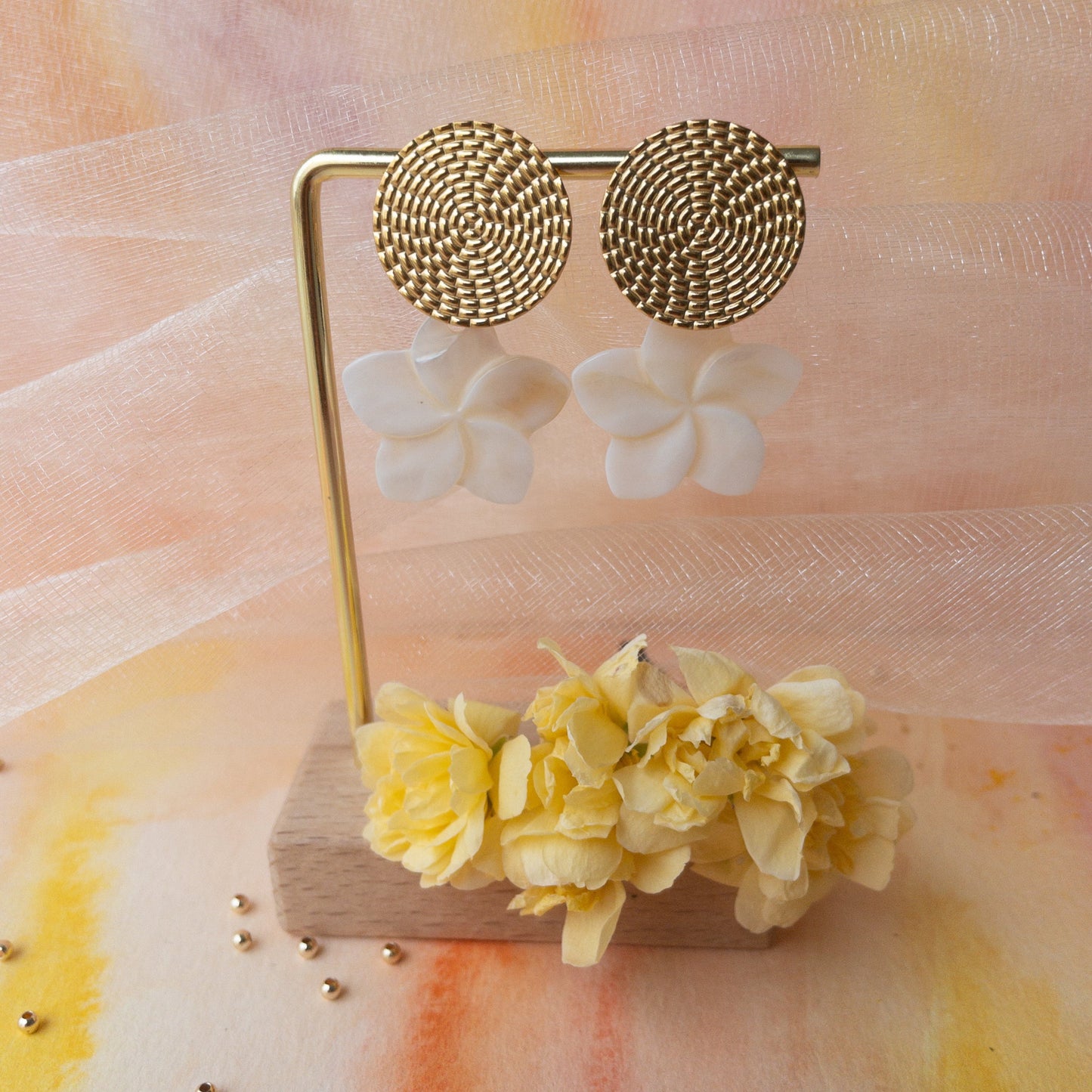 Boucles pendant nacre