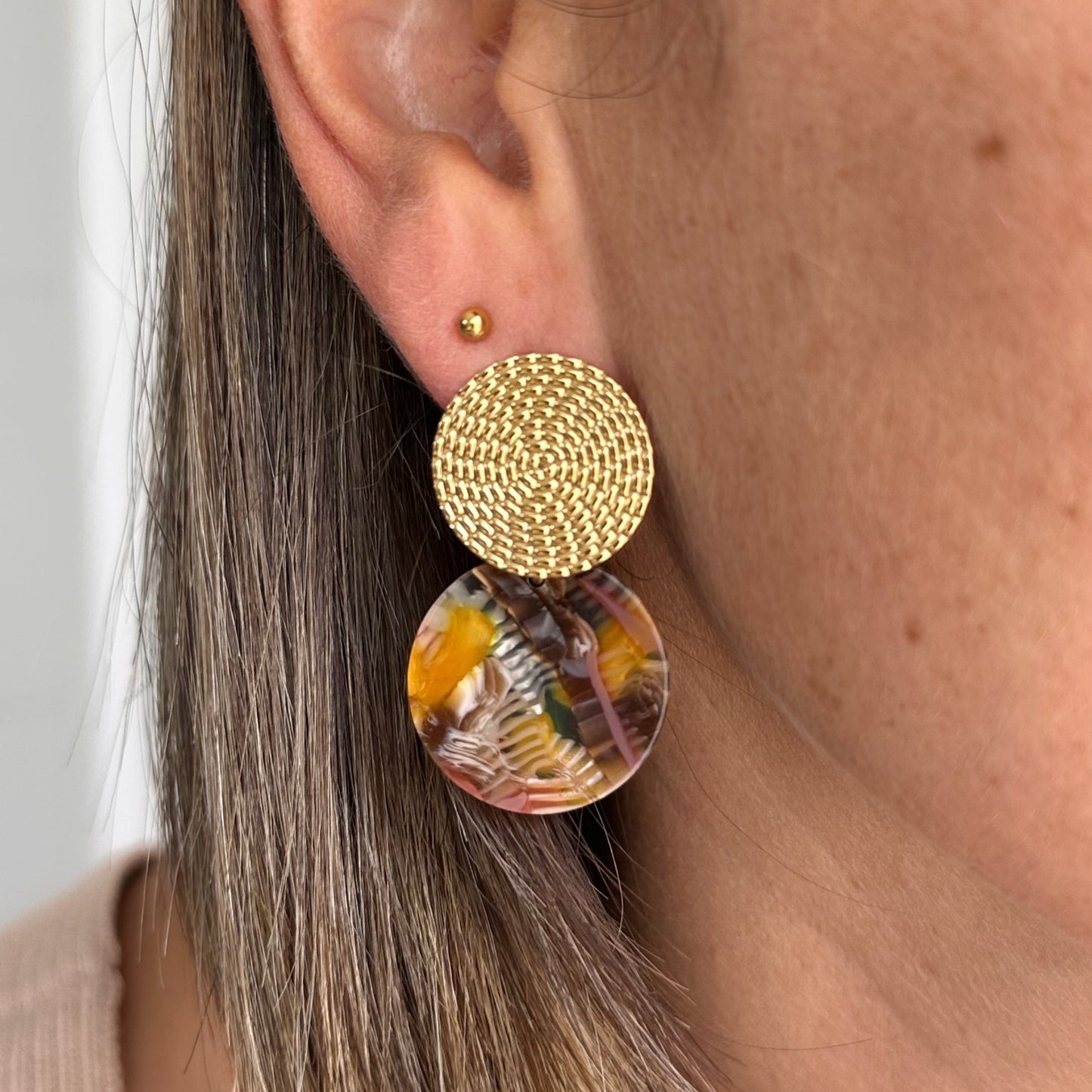 Boucles pendant acrylique