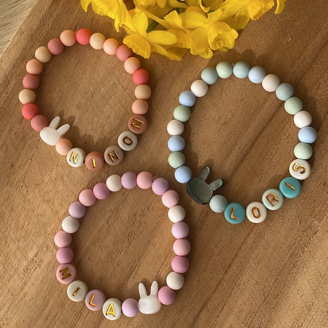 Bracelet perles Lapin
