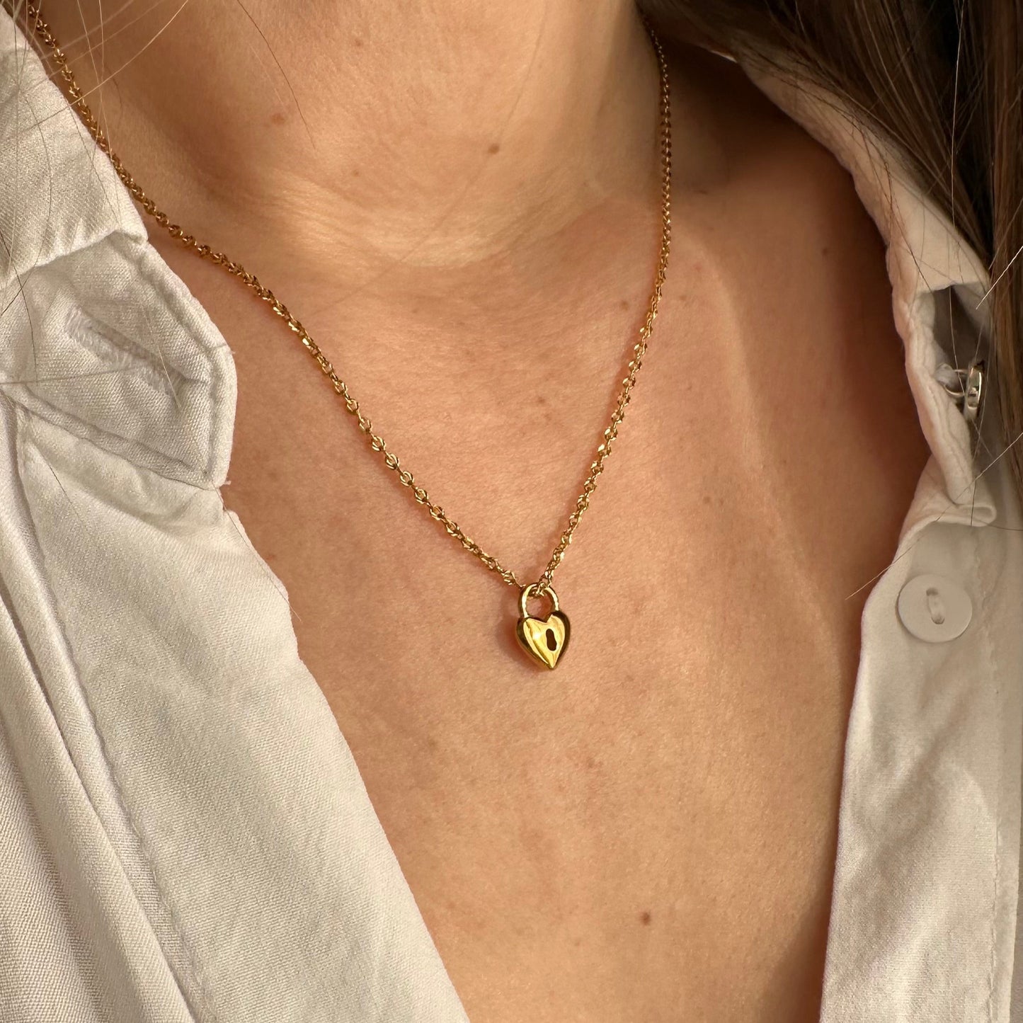 Collier cadenas coeur