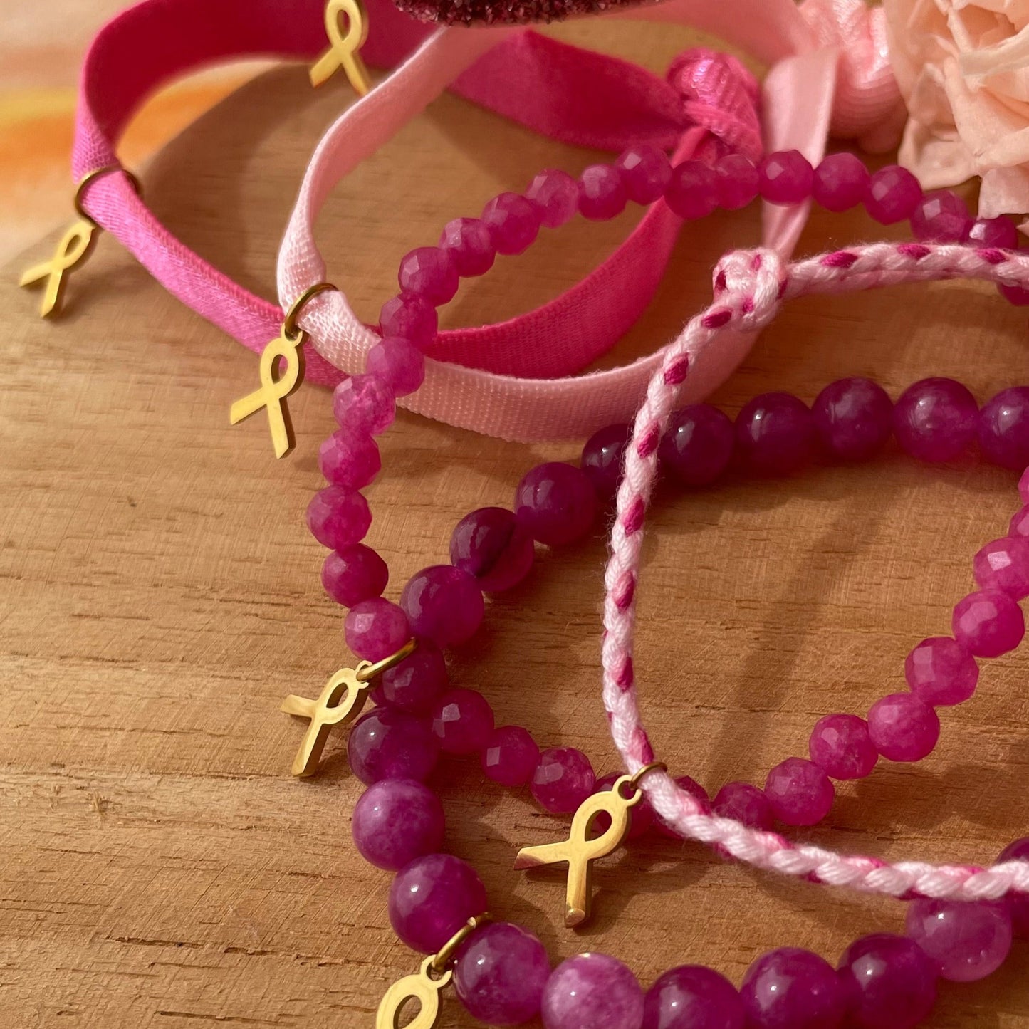 Bracelet fil Octobre Rose
