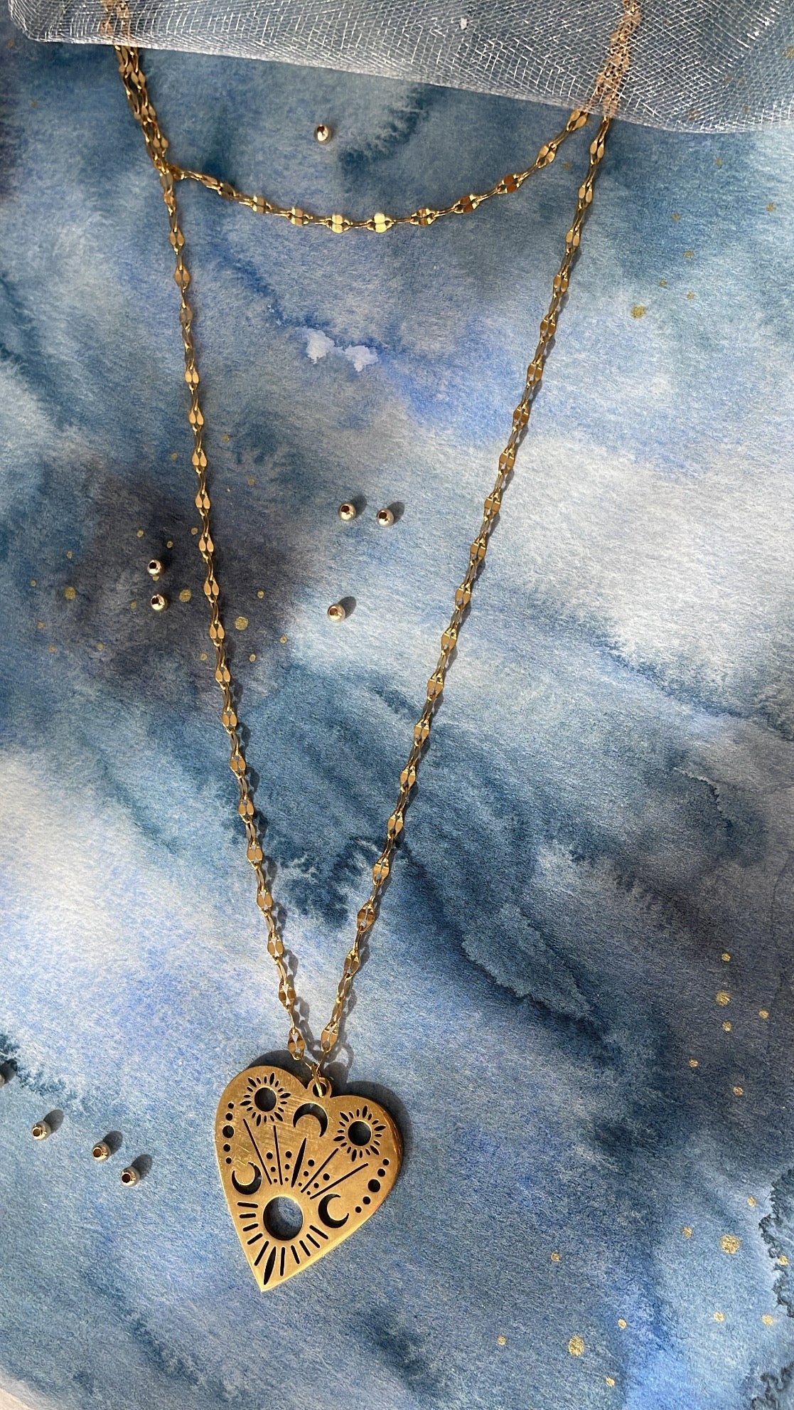 Collier double rang Coeur