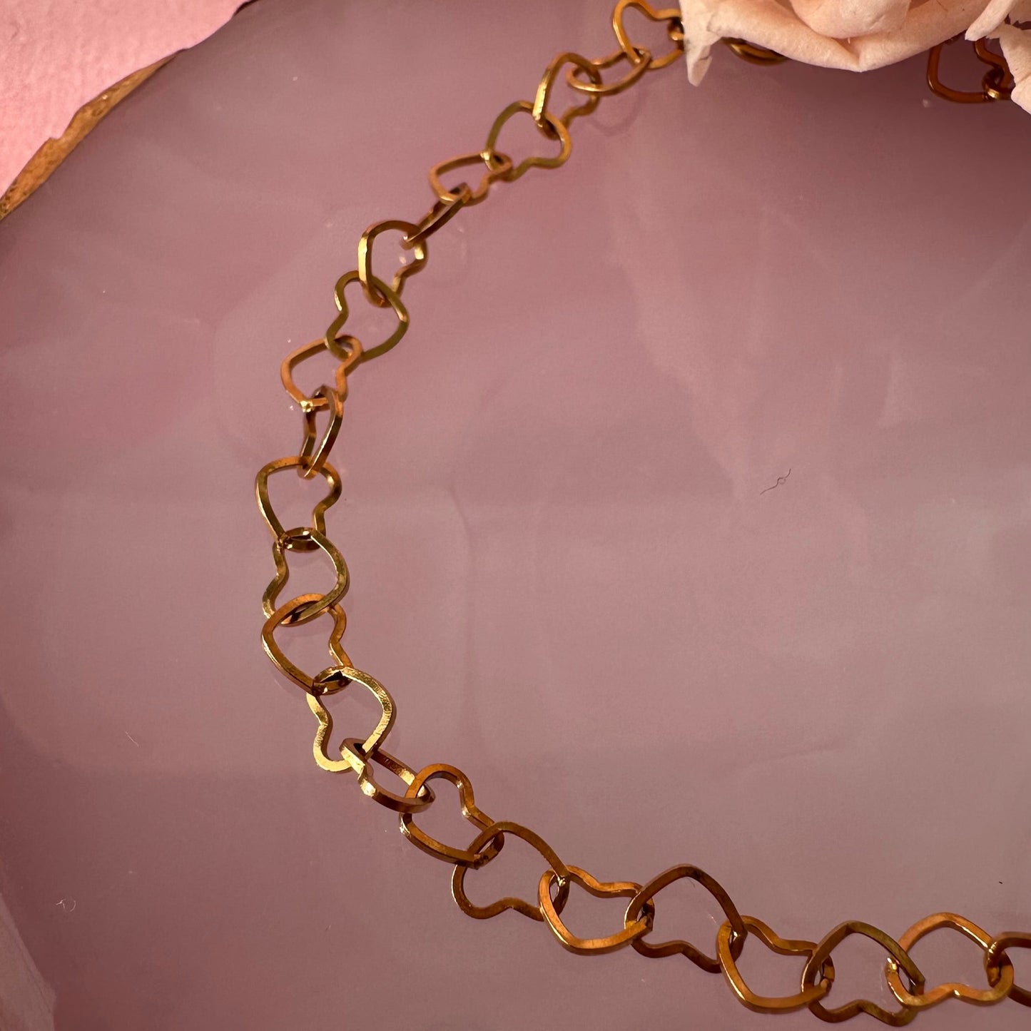 Bracelet chaine maillon coeur
