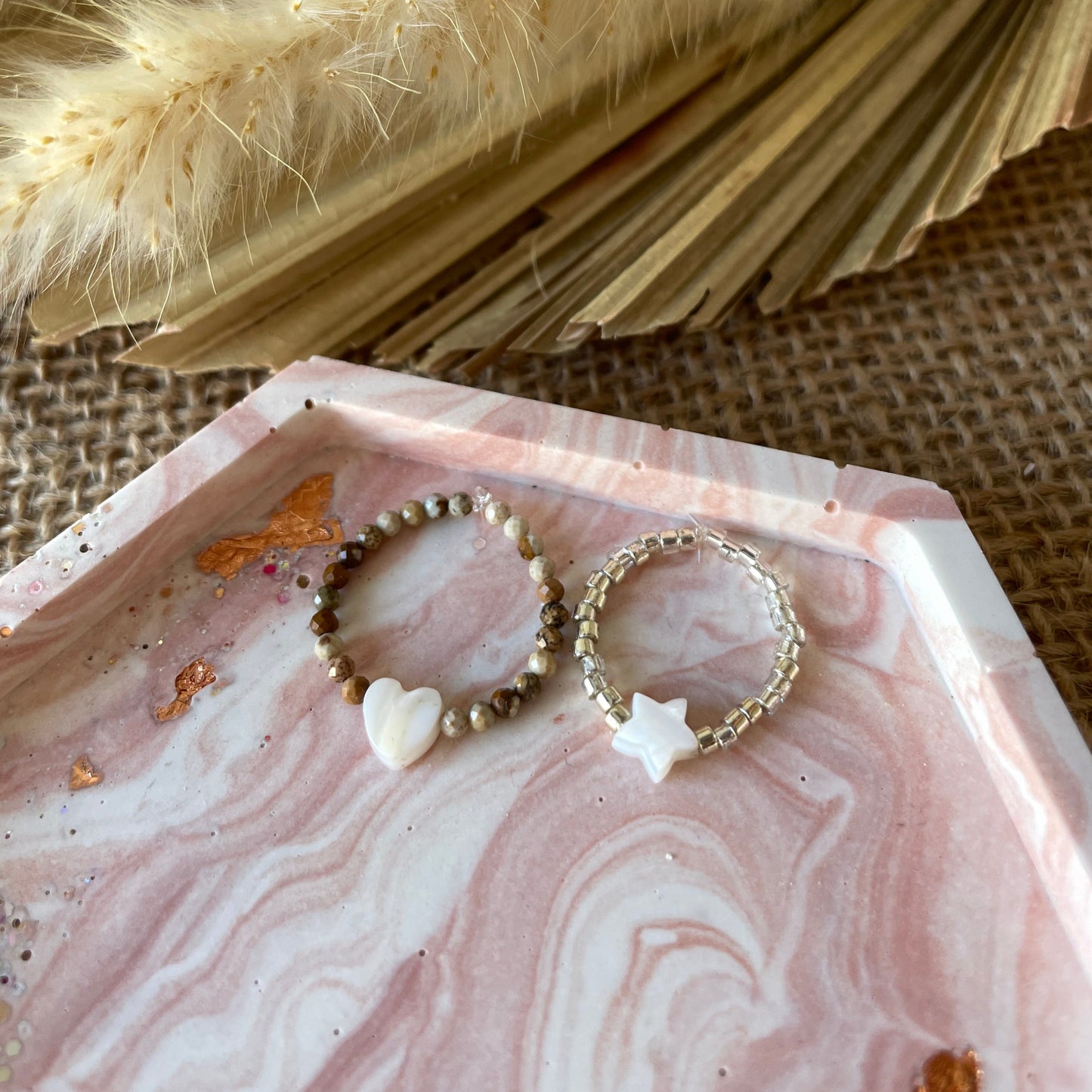 Bague perles élastique