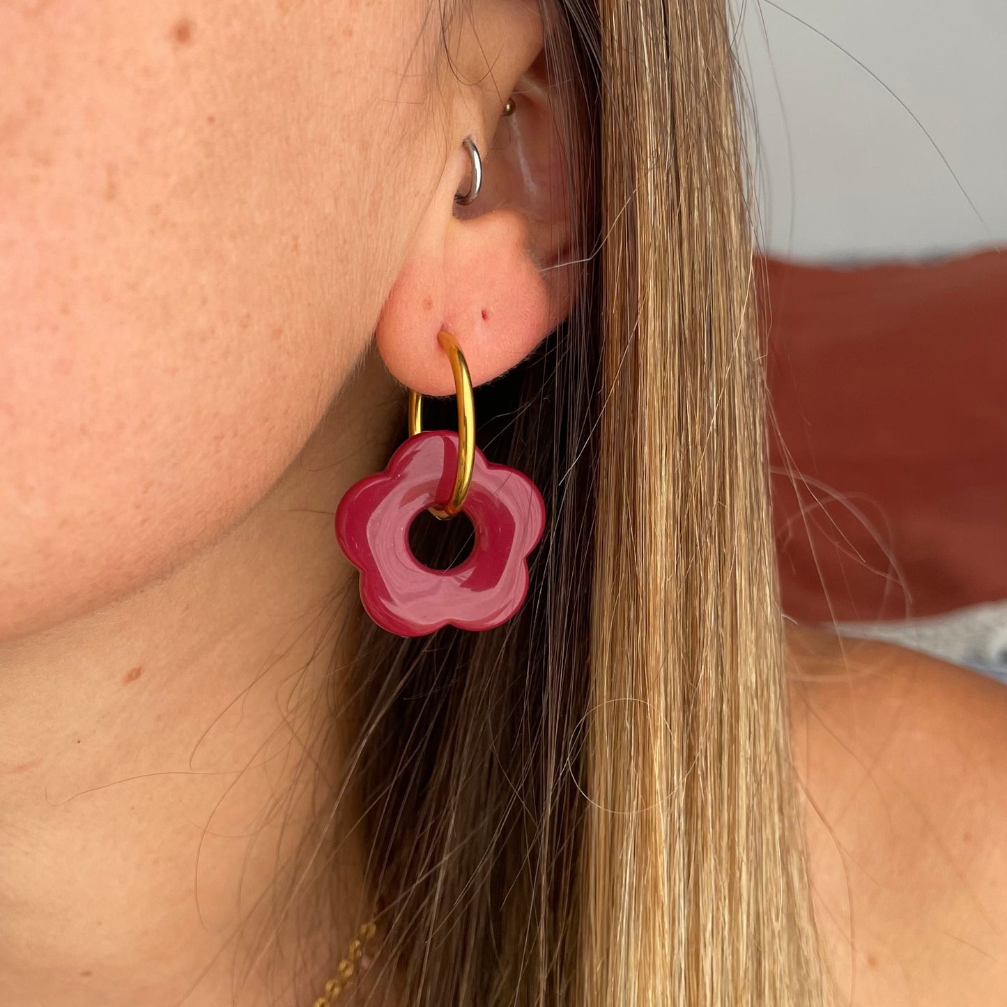 Boucles d'oreilles grandes fleurs